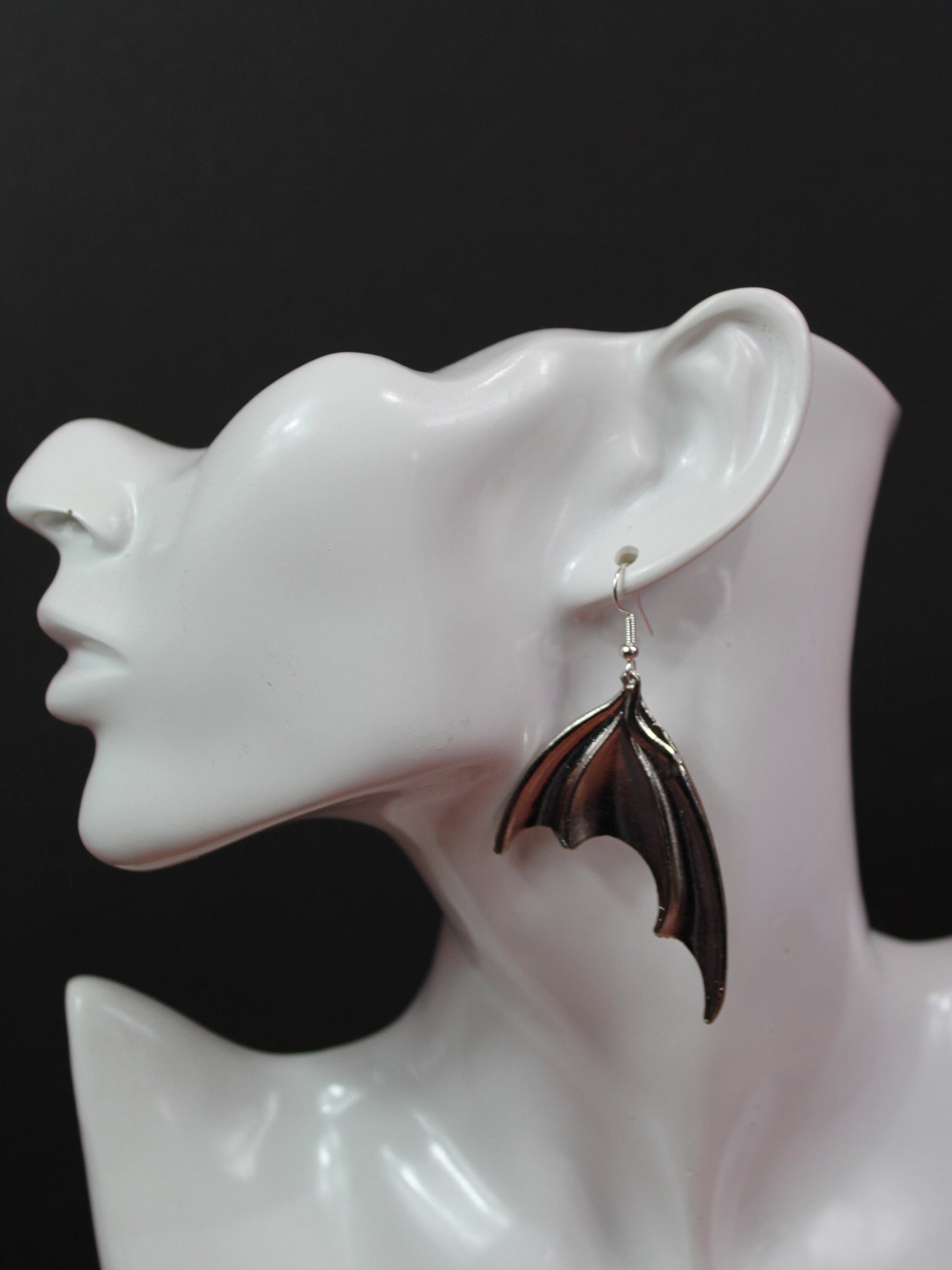 Bat Wing Earrings, Dragon Wing Earrings, Dragon Lovers Gift, Party Earrings, Silver Dragon, Vampire Bat Earrings,