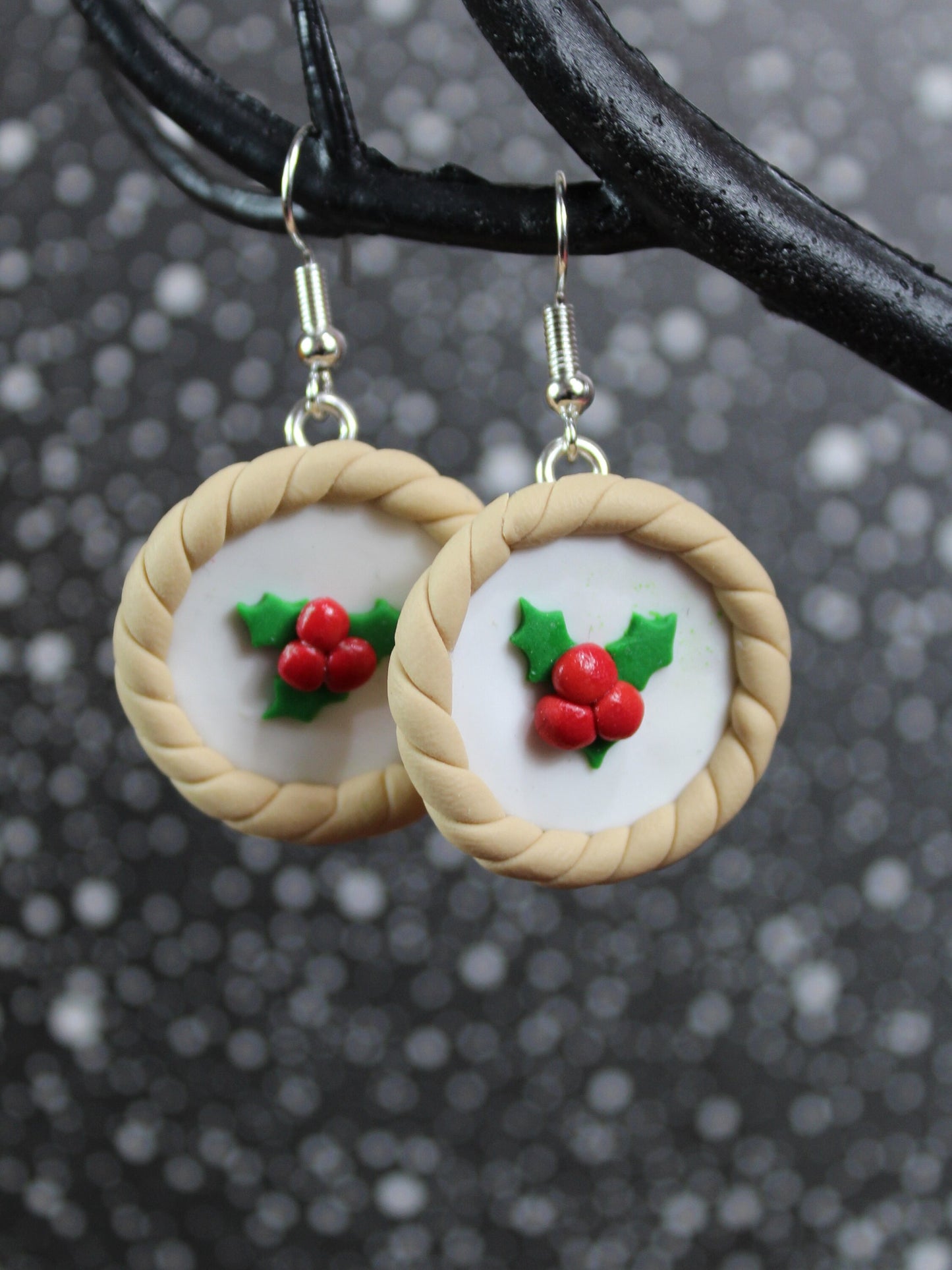 Mince Pie Earrings, Christmas Earrings, Festive Earrings, Kawaii Earrings, Christmas Jewellery, Stocking Fillers, Office Christmas Party