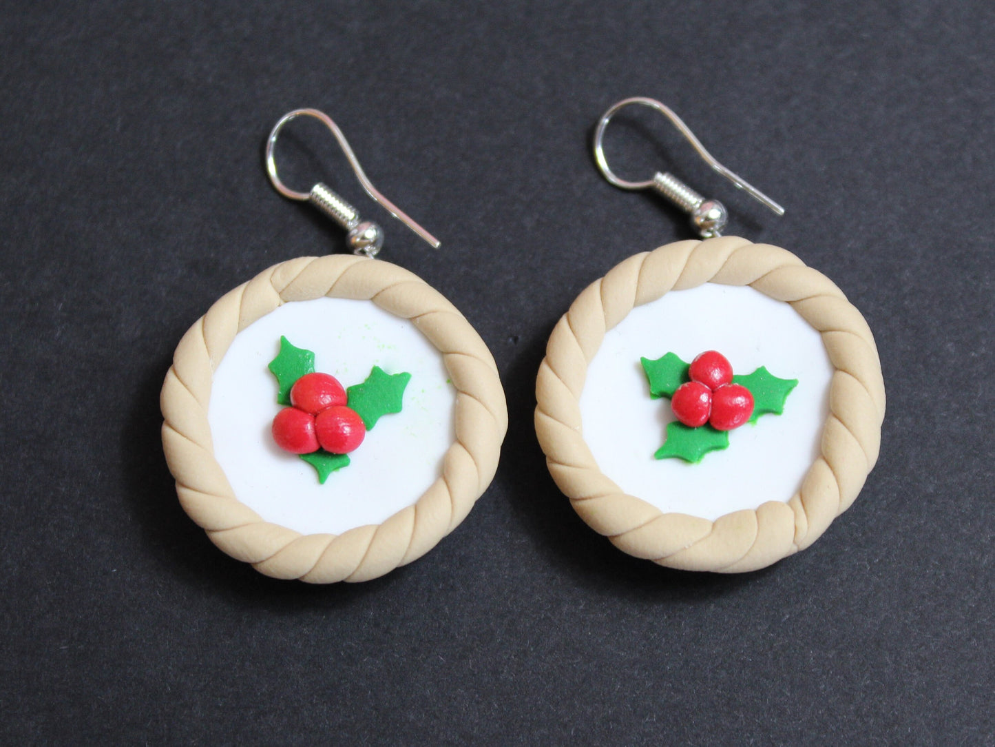 Mince Pie Earrings, Christmas Earrings, Festive Earrings, Kawaii Earrings, Christmas Jewellery, Stocking Fillers, Office Christmas Party