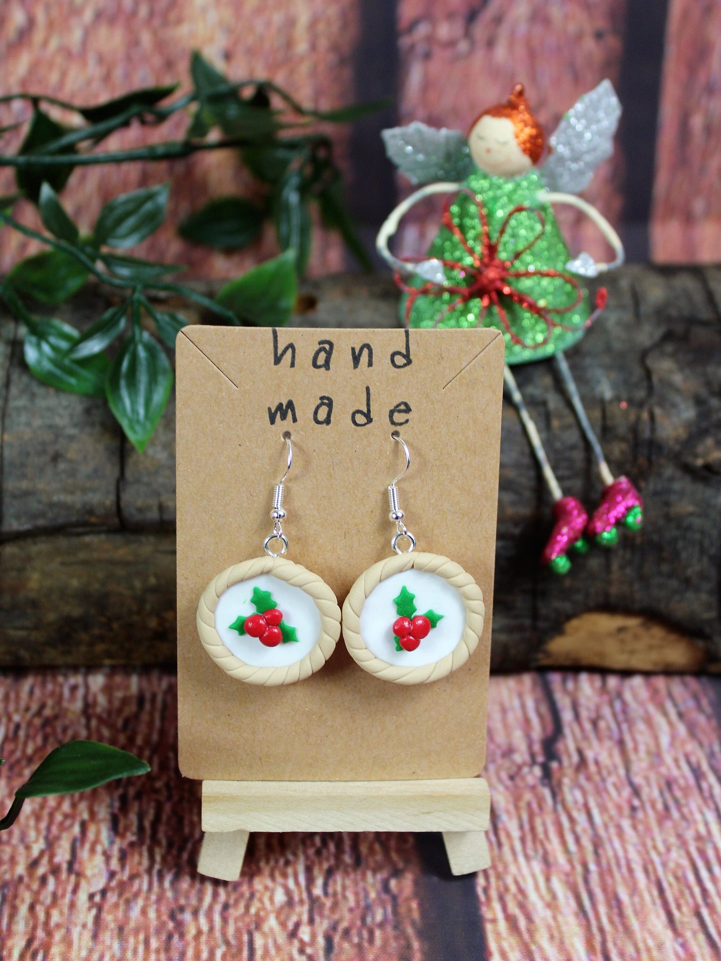 Mince Pie Earrings, Christmas Earrings, Festive Earrings, Kawaii Earrings, Christmas Jewellery, Stocking Fillers, Office Christmas Party