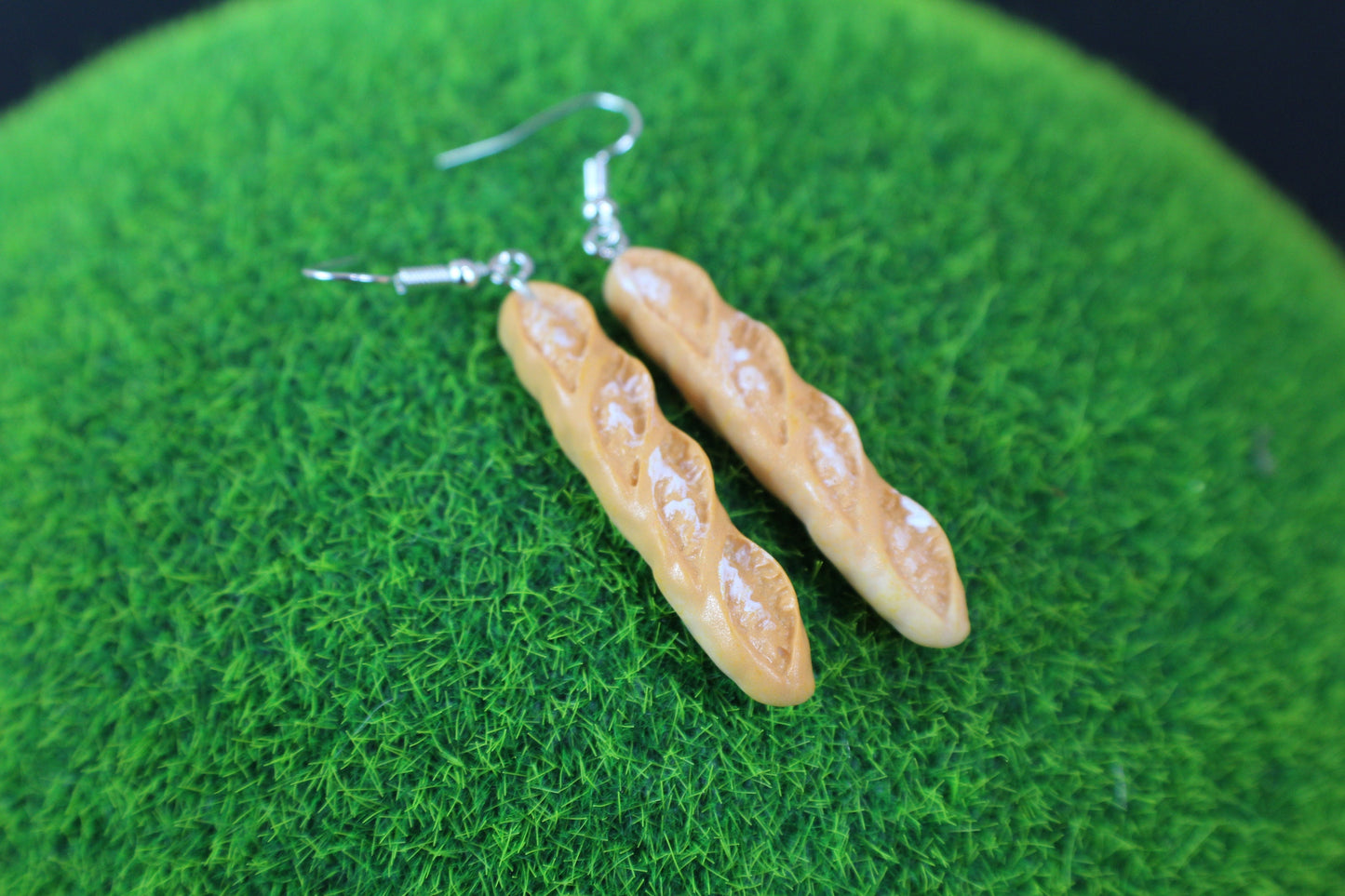 Baguette Dangle Earrings, Bread Earrings, Gift for Baker, Food Earrings, French Loaf Earrings, Food Lovers earrings, Kawaii Food Earrings