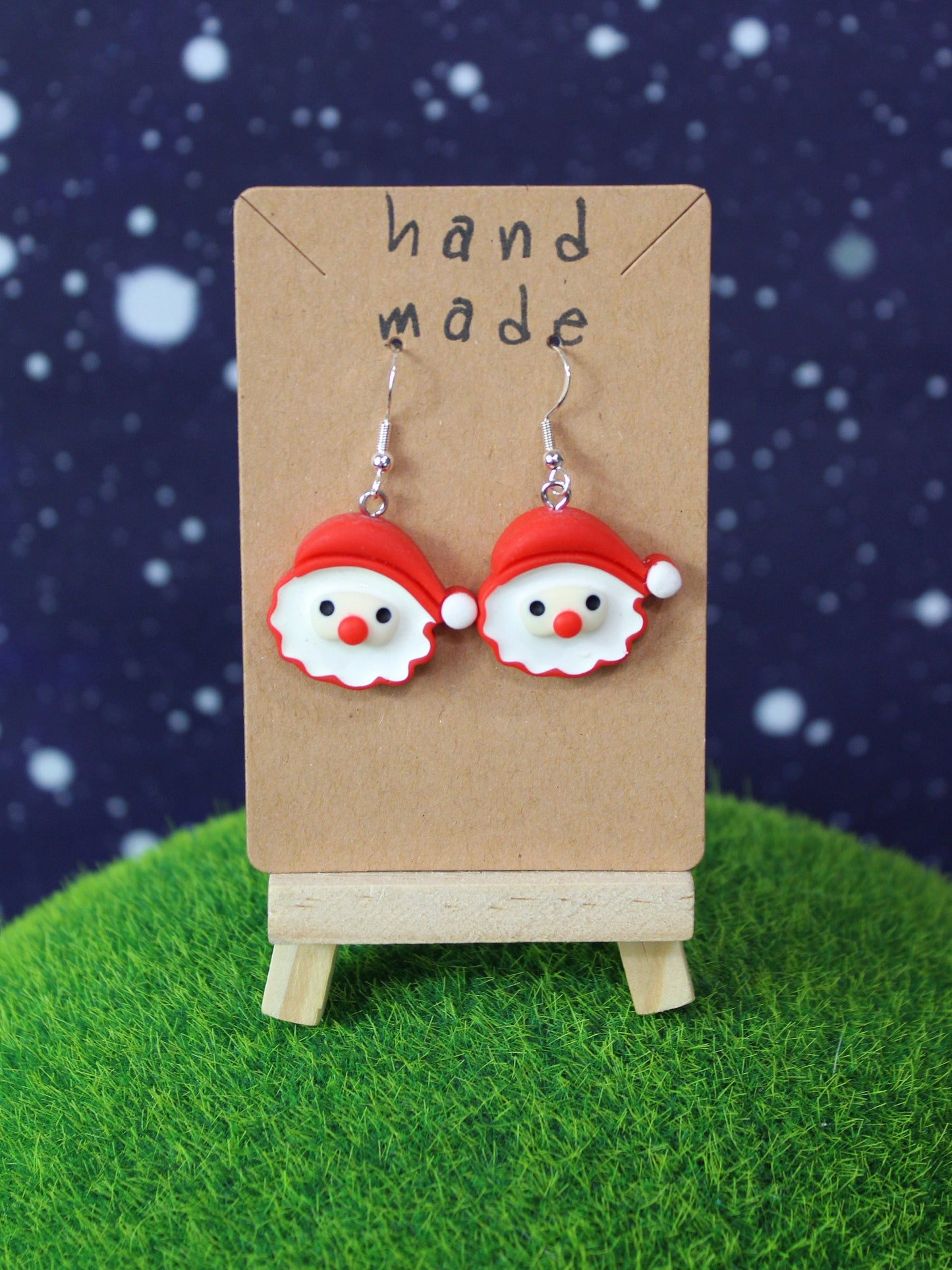 Santa Dangling Earrings, Father Christmas Stud Earrings ,Festive Jewellery, Secret Santa Gift, Stocking Filler, Hostess Christmas Gift