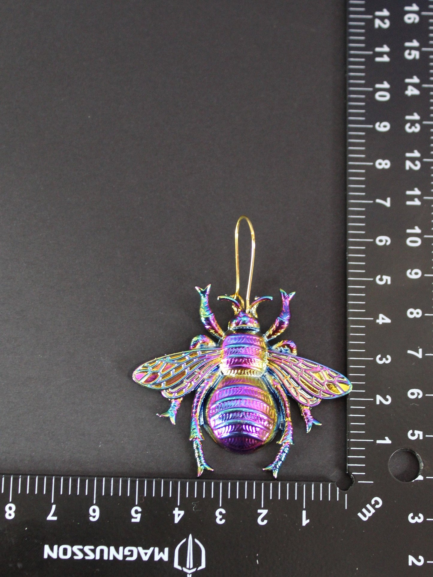 Bee Earrings, Queen Bee Gift, Psychedelic Bee Earrings, Apiary Gift, Bee Keepers Gift, Gardeners Gift, Christmas Earrings, Rainbow Bees