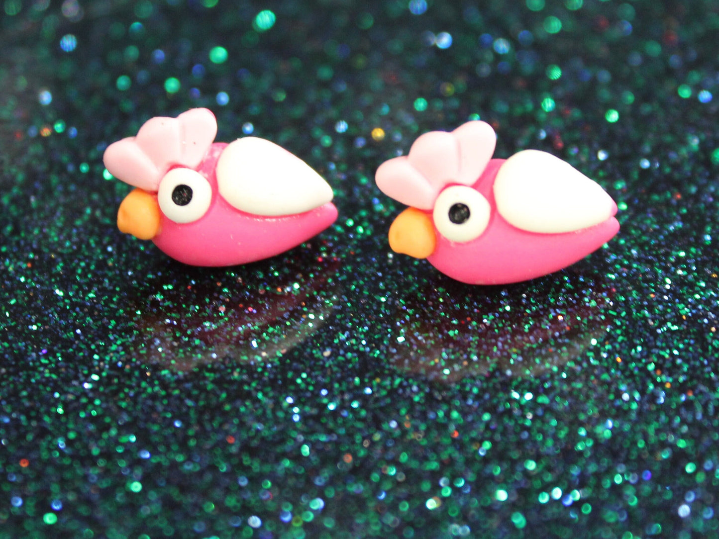 Tropical Parrot Studs, Bird Earrings, Parrot Jewellery, Boho Earrings, Pink Parrot Stud Earrings, Cute Earrings, Small Gift, Teachers Gift