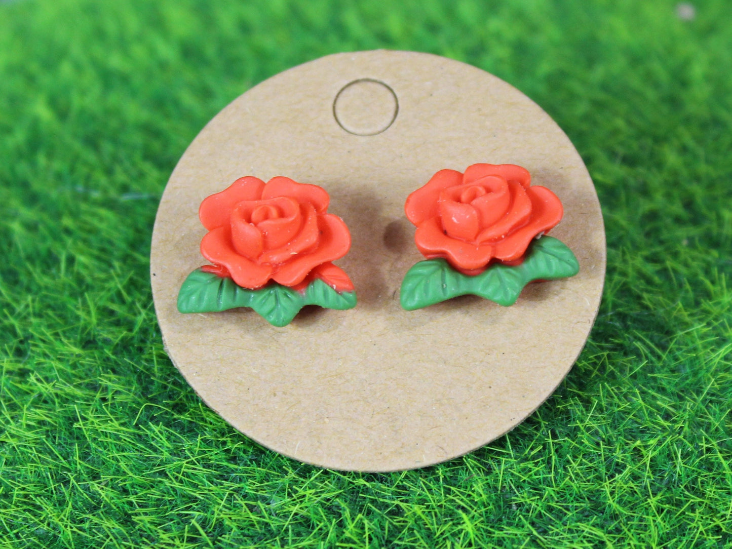 Blond Princess Earrings, Stud Earrings, Red Haired Princess Stud Earrings, Smiling Sun Stud Earrings, Red Rose Stud Earrings, Kids Earrings