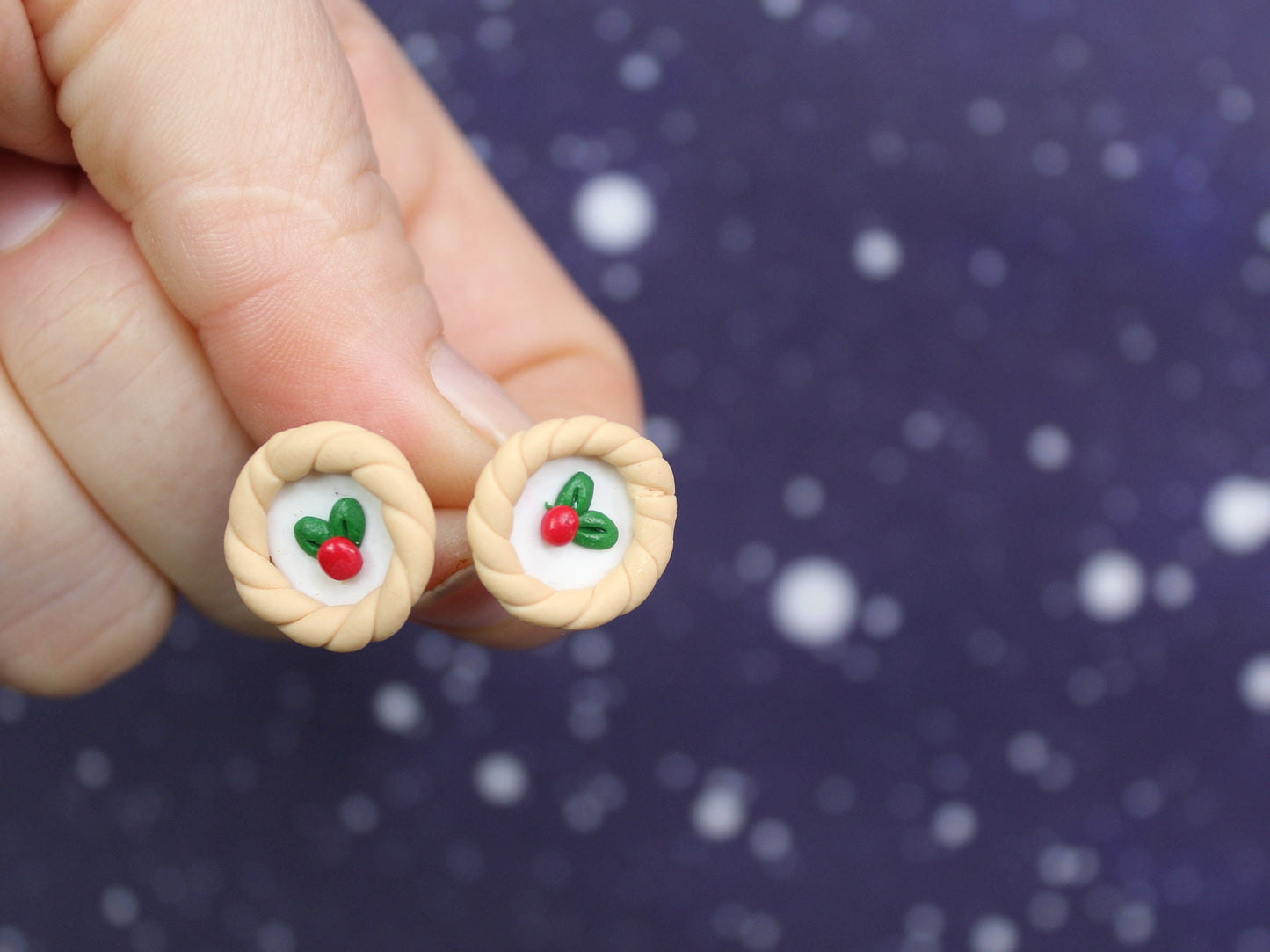 Mince Pie Earrings, Festive Pie Earrings, Stud Earrings, Kawaii Earrings, Christmas Jewellery, Stocking Fillers, Office Christmas Party