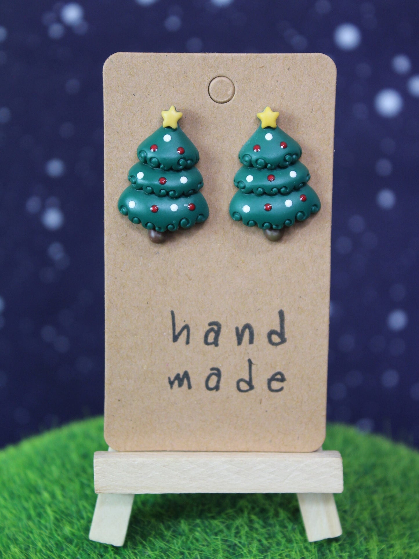 Father Christmas Earrings, Christmas Tree Earrings, Stud Earrings, Christmas gift, Christmas Party,  Stocking filler, Secret Santa gift