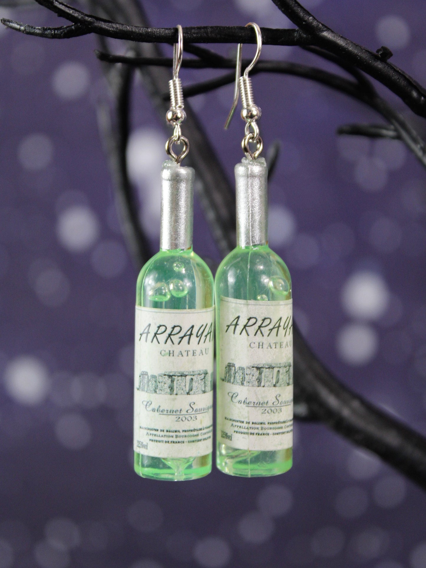 Wine Bottle Earrings, Wine Lovers Gift, Prosecco Bottle, Funny Easter Gift, Secret Santa, Easter Basket Gift, Gift for Her, Wine Gift,