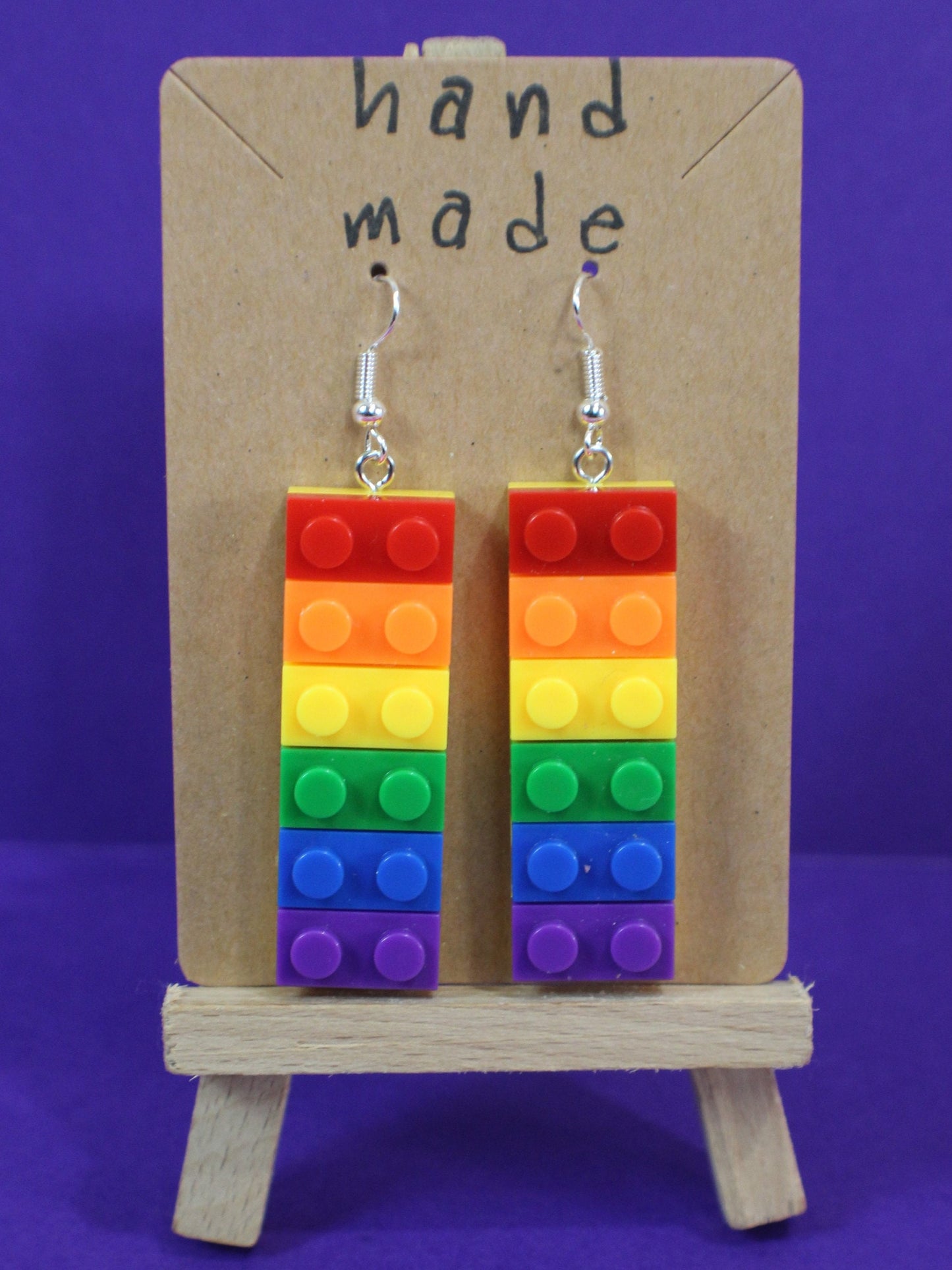 Lego Earrings, Pride Rainbow Earrings Blocks, Teachers Gift, Building Blocks Multicoloured Earrings, Pride Earrings, Festival Jewellery