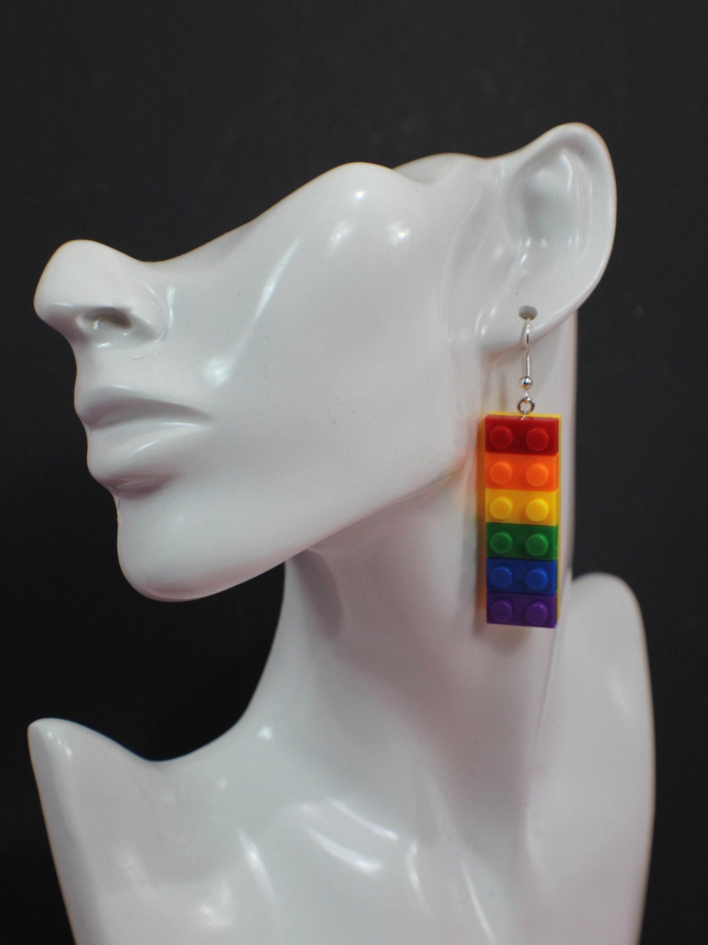 Lego Earrings, Pride Rainbow Earrings Blocks, Teachers Gift, Building Blocks Multicoloured Earrings, Pride Earrings, Festival Jewellery