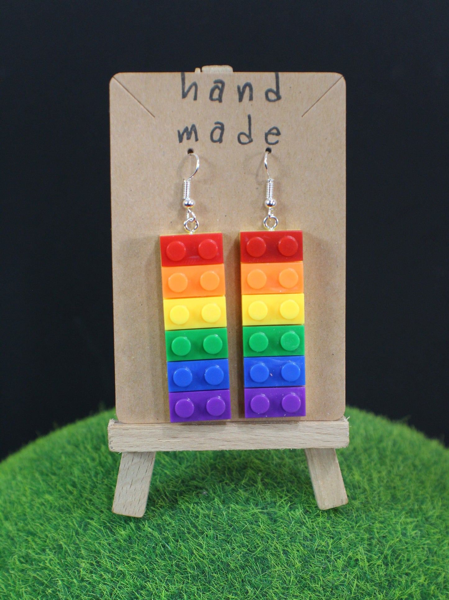 Lego Earrings, Pride Rainbow Earrings Blocks, Teachers Gift, Building Blocks Multicoloured Earrings, Pride Earrings, Festival Jewellery