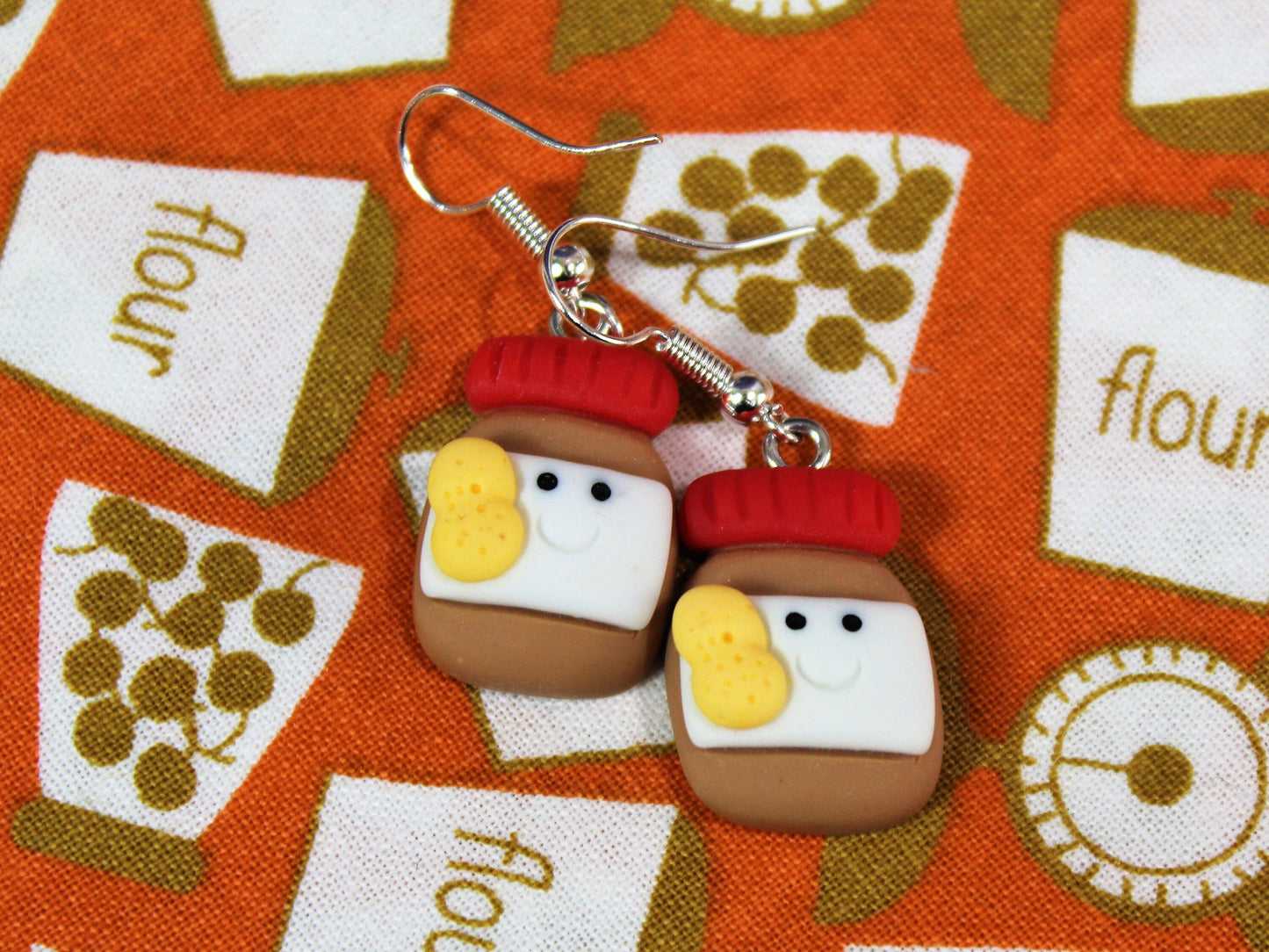 Peanut Butter Earrings, Peanut Jar Earrings, Valentines Earrings,  Peanut Butter Gift Valentines Gift For Her,  Kawaii Food Gift, Crunchy