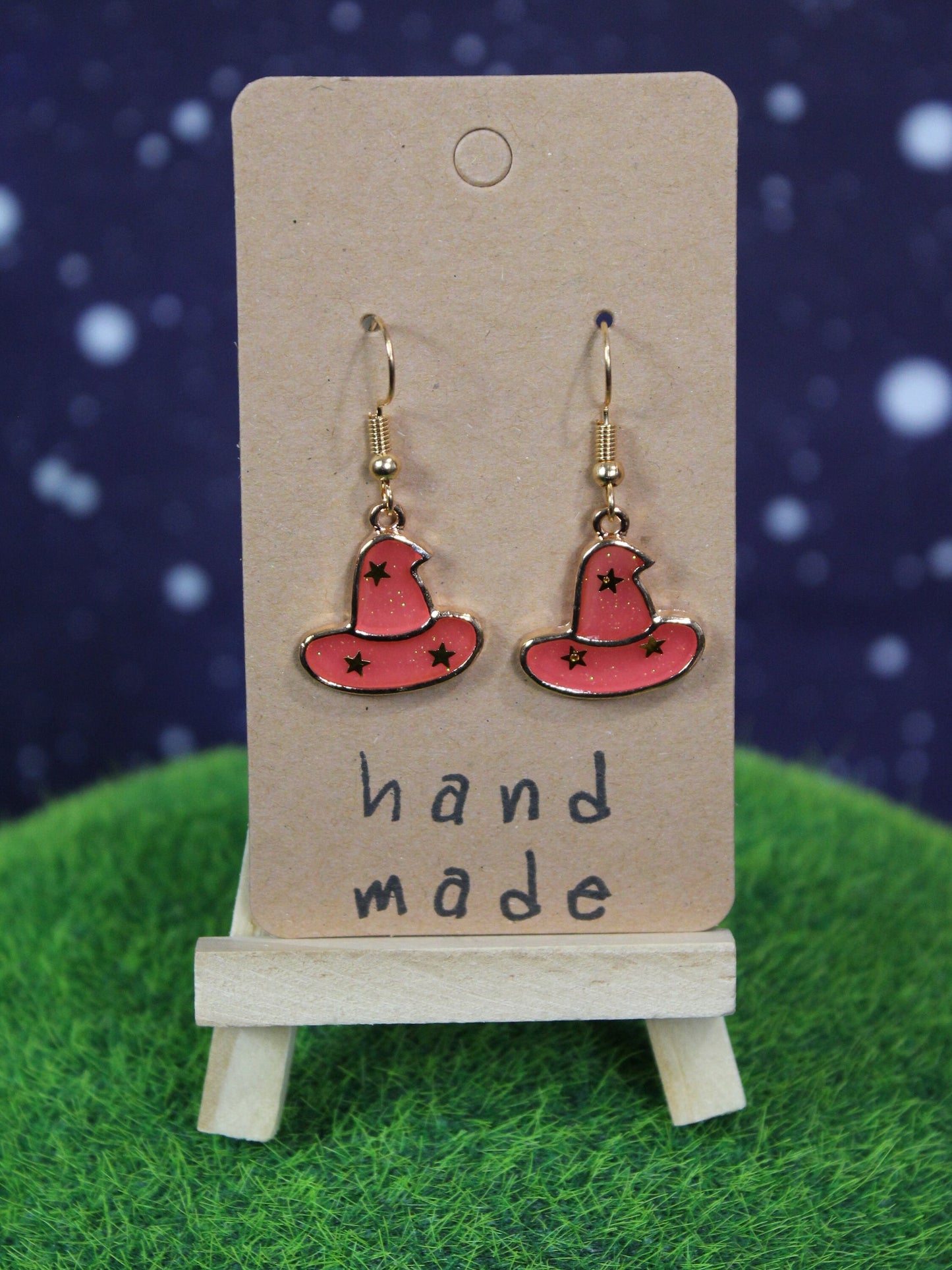 Wizard Hat Earrings, Witches Hat Earrings, Sorcerer Apprentice, Sorting Hat, Warlocks Hat, Wizard Earrings, Valentines Gift, Easter Basket