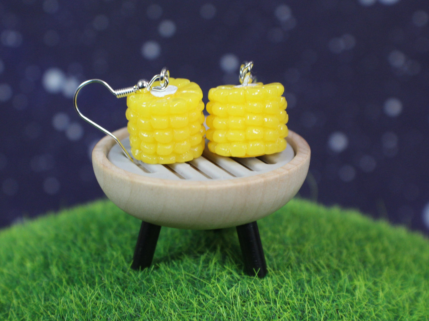 Corn on the Cob Earring, Kawaii Sweetcorn, Chefs Gift, Food Jewellery, Foodies Gift, Dangle Earrings, Food Earring, Valentines Day Earrings