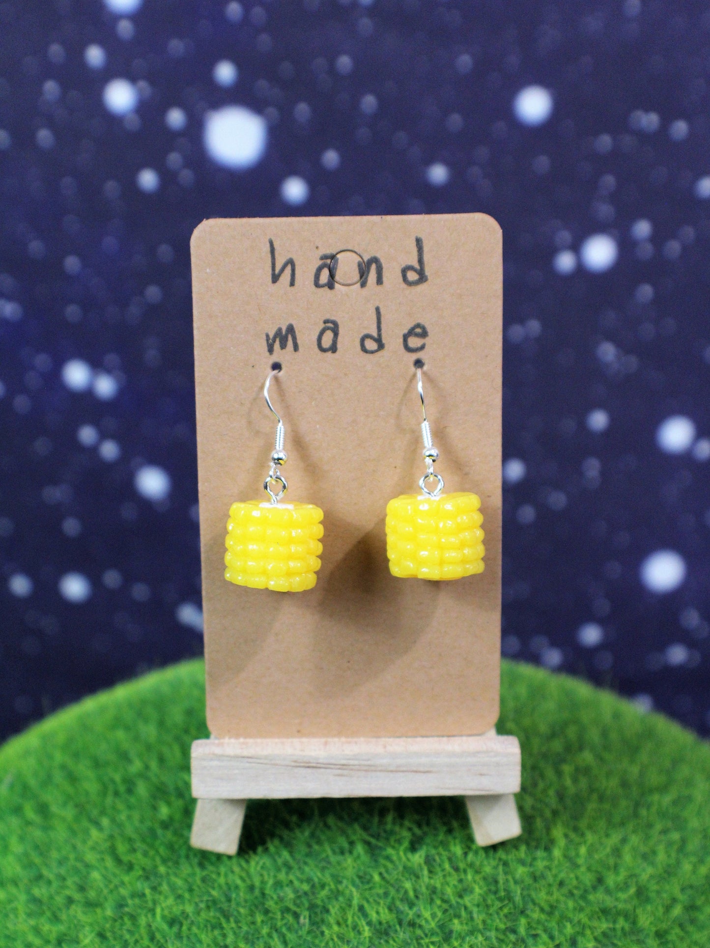 Corn on the Cob Earring, Kawaii Sweetcorn, Chefs Gift, Food Jewellery, Foodies Gift, Dangle Earrings, Food Earring, Valentines Day Earrings