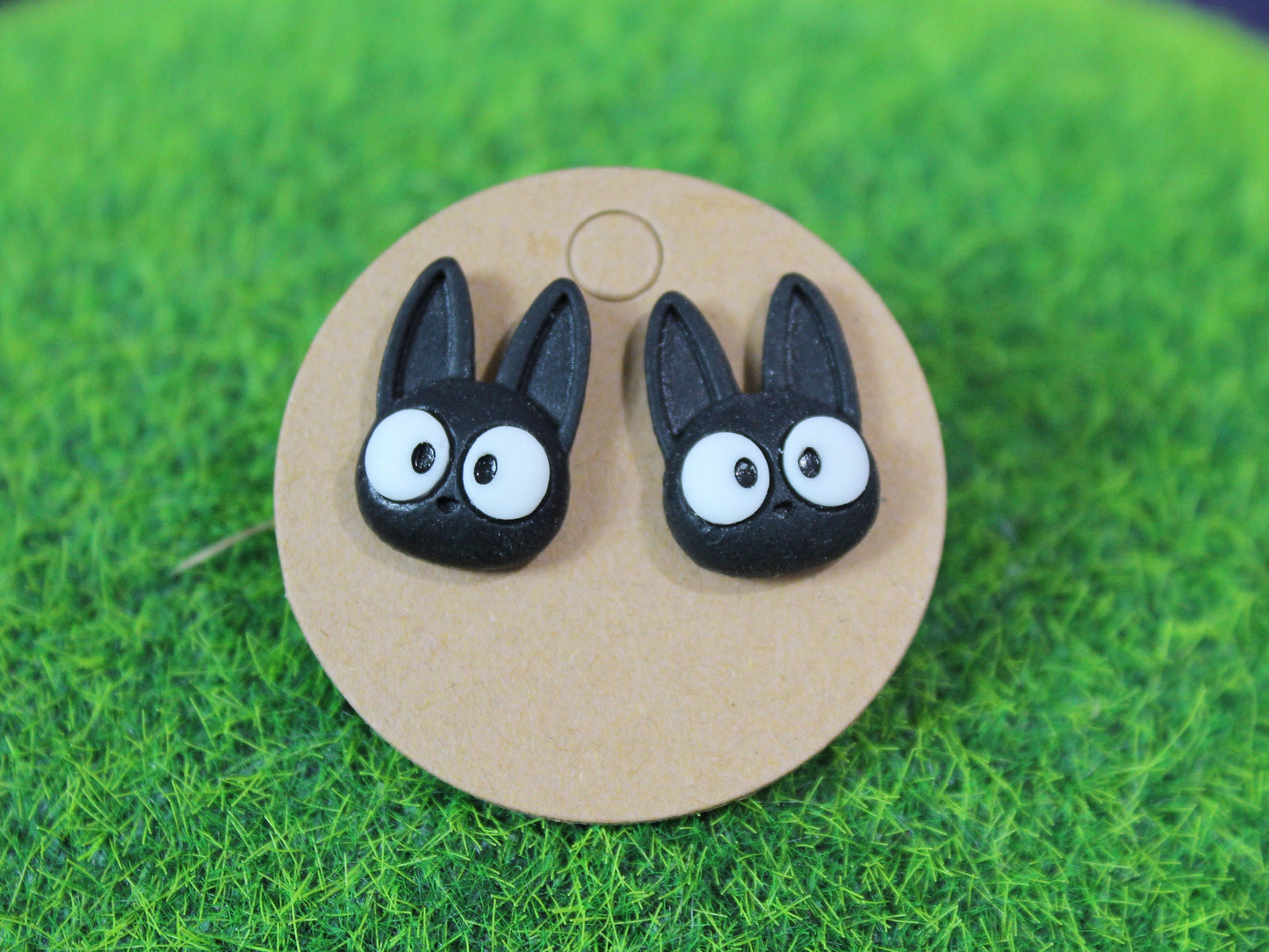 Black Cat Stud Earrings, Crazy Cat Lady Earrings, Lucky Black Cat Earrings, Good Luck Gift, Witches Cat, Pet Sitters Gift, Easter Basket