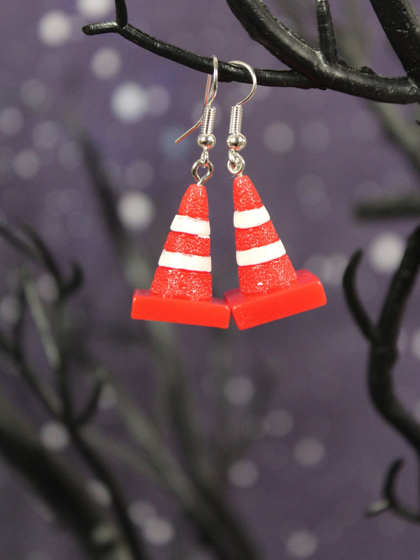 Traffic Cone Earrings, Learner Driver Gift,  Bollard Cone Earrings, New Driver Gift, Funny Valentines Gift, Party Earrings, Kawaii Earrings