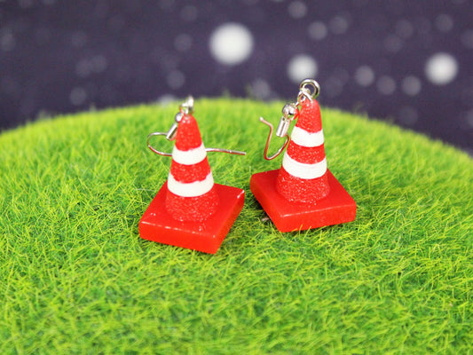 Traffic Cone Earrings, Learner Driver Gift,  Bollard Cone Earrings, New Driver Gift, Funny Valentines Gift, Party Earrings, Kawaii Earrings