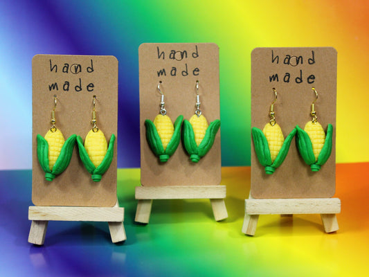 Corn on the Cob Earring, Kawaii Sweetcorn, Chefs Gift, Food Jewellery, Foodies Gift, Dangle Earrings, Food Earring, Mothers Day Earrings