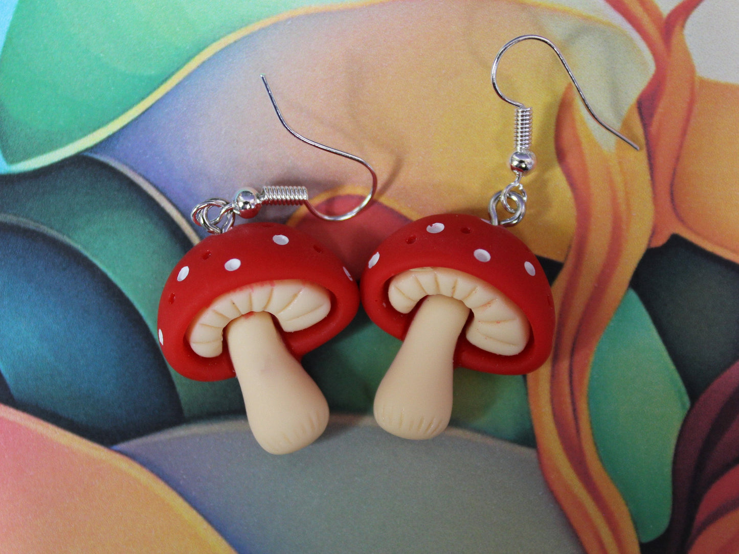 Mushroom Earrings, Mushroom Dangle Earrings, Kawaii Mushrooms, Stud Earrings, Fungi Earrings, Fairy Tail Earrings, Easter Basket Gift