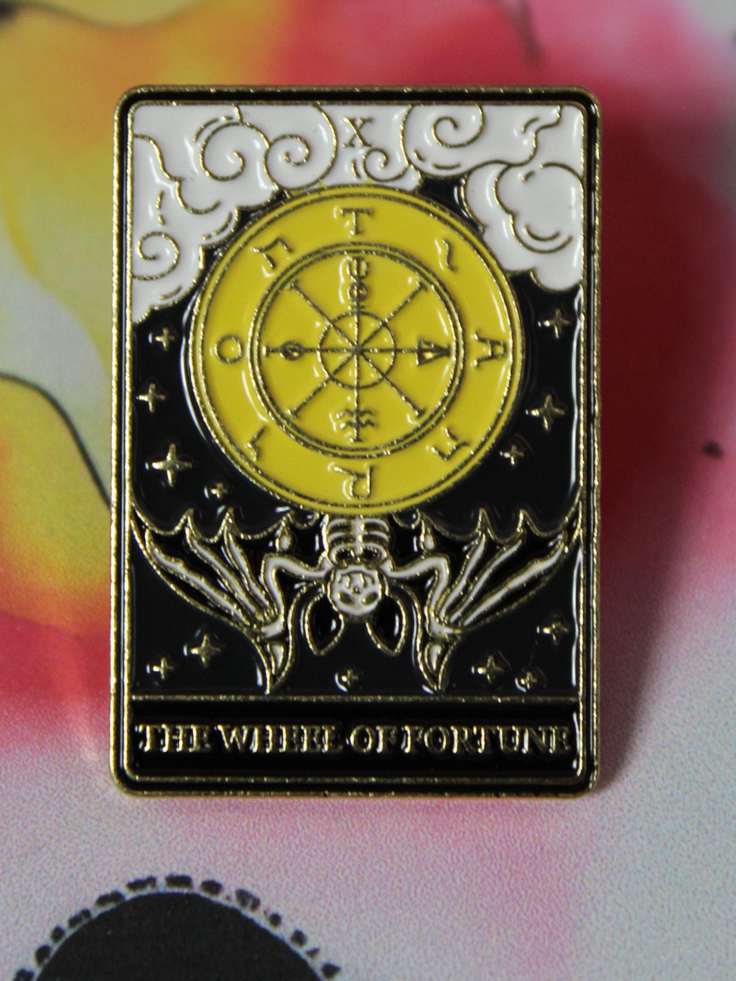 Tarot Card Enamel Pin, The Star Tarot Card Pin, The Moon Tarot Card Pin, The Sun Tarot Card Pin, The Devil Tarot Card Pin, Wheel of Fortune