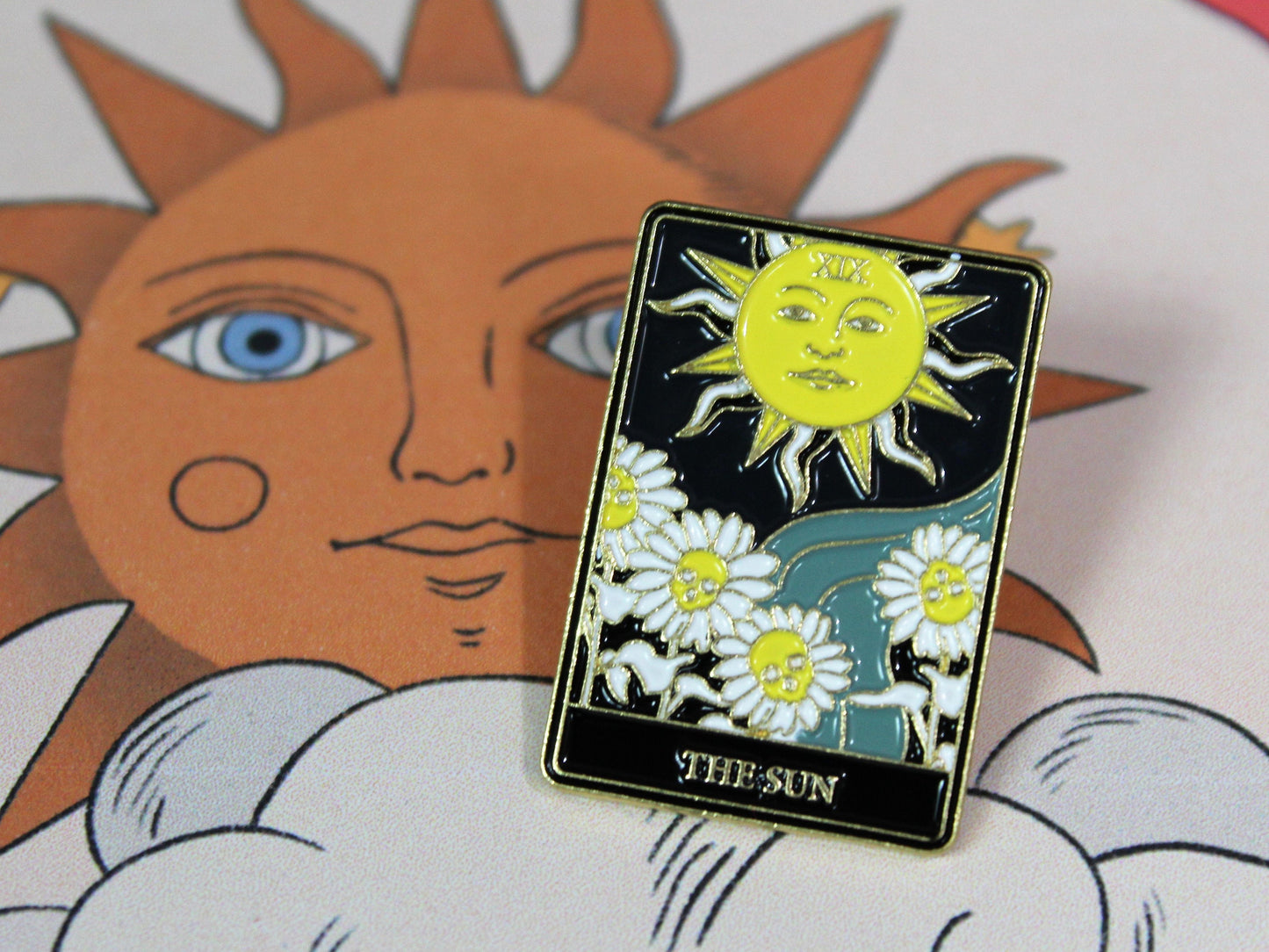 Tarot Card Enamel Pin, The Star Tarot Card Pin, The Moon Tarot Card Pin, The Sun Tarot Card Pin, The Devil Tarot Card Pin, Wheel of Fortune