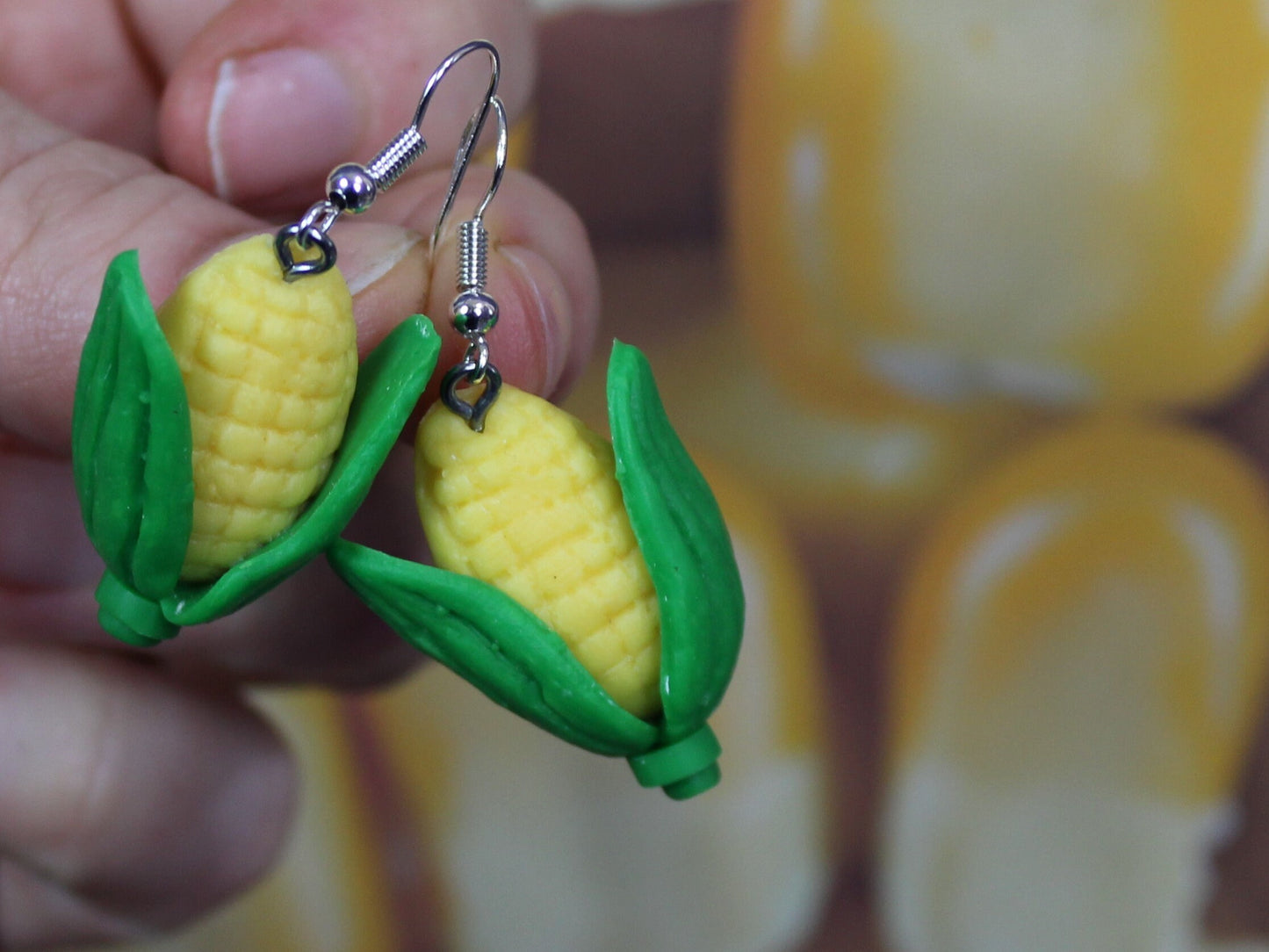 Corn on the Cob Earring, Kawaii Sweetcorn, Chefs Gift, Food Jewellery, Foodies Gift, Dangle Earrings, Food Earring, Mothers Day Earrings