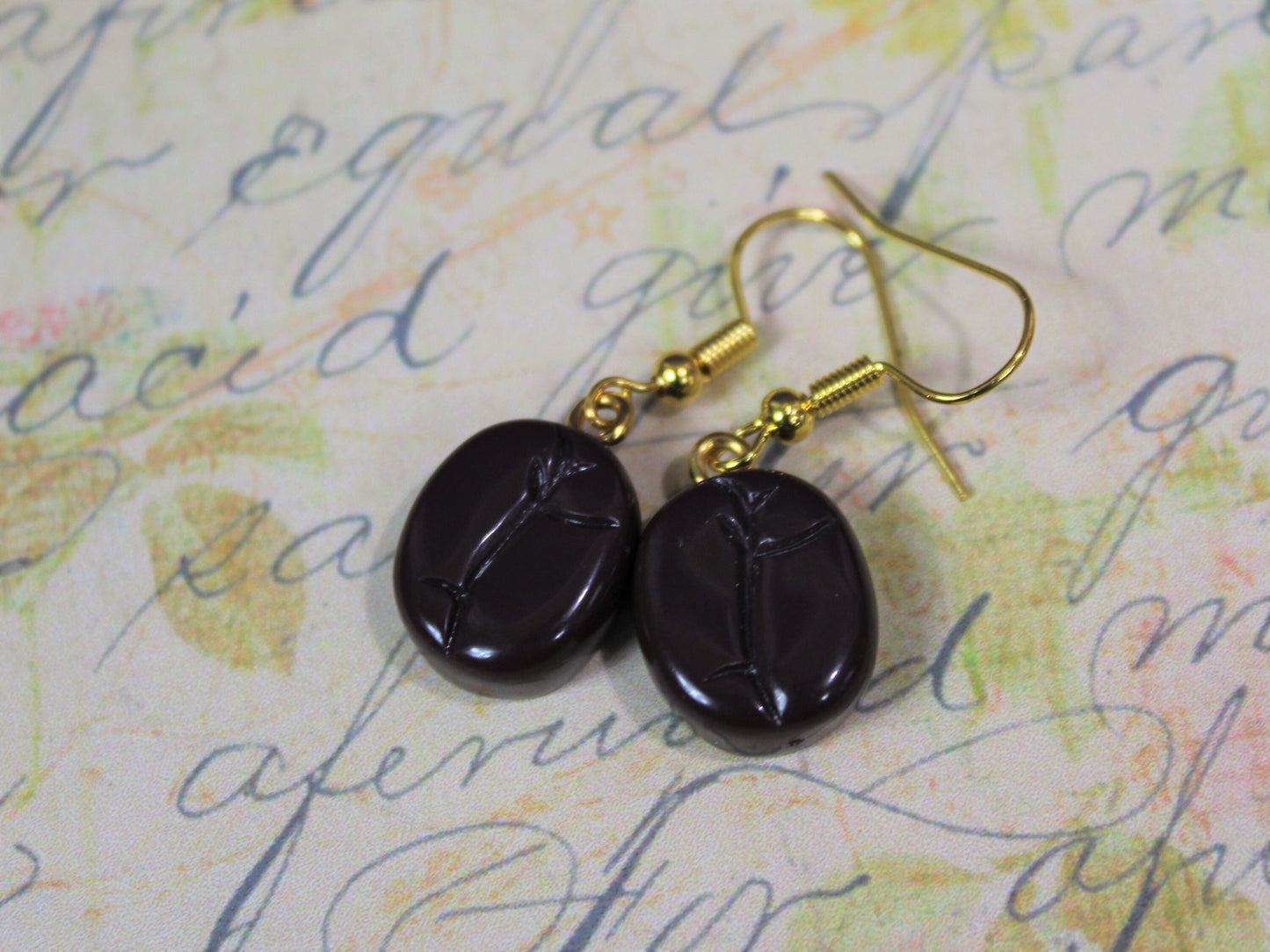 Coffee Bean Earrings, Coffee Bean Stud Earrings, Coffee Dangle Earrings, Coffee Lovers Gift, Teachers Gift