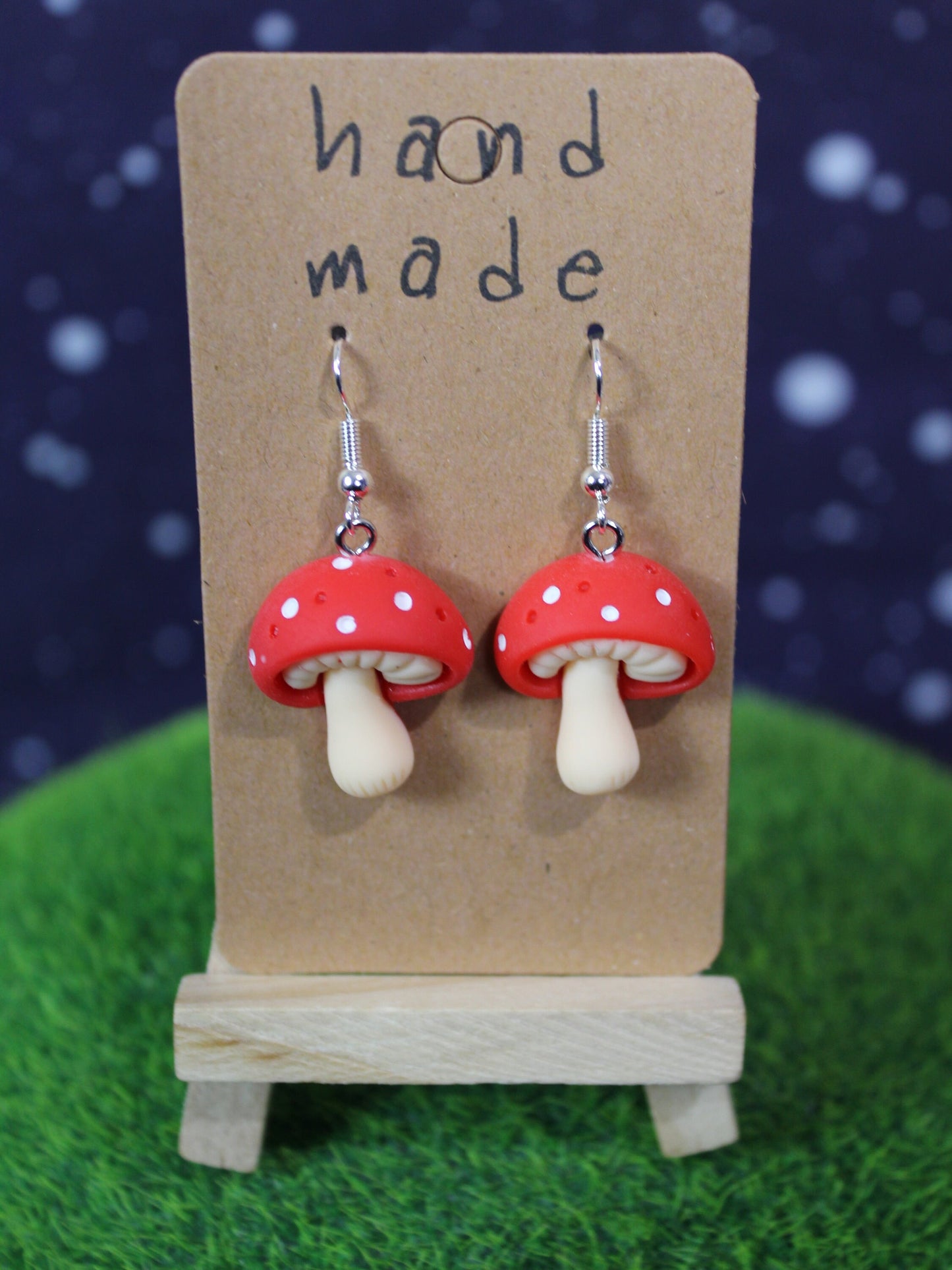 Mushroom Earrings, Mushroom Dangle Earrings, Kawaii Mushrooms, Stud Earrings, Fungi Earrings, Fairy Tail Earrings, Easter Basket Gift