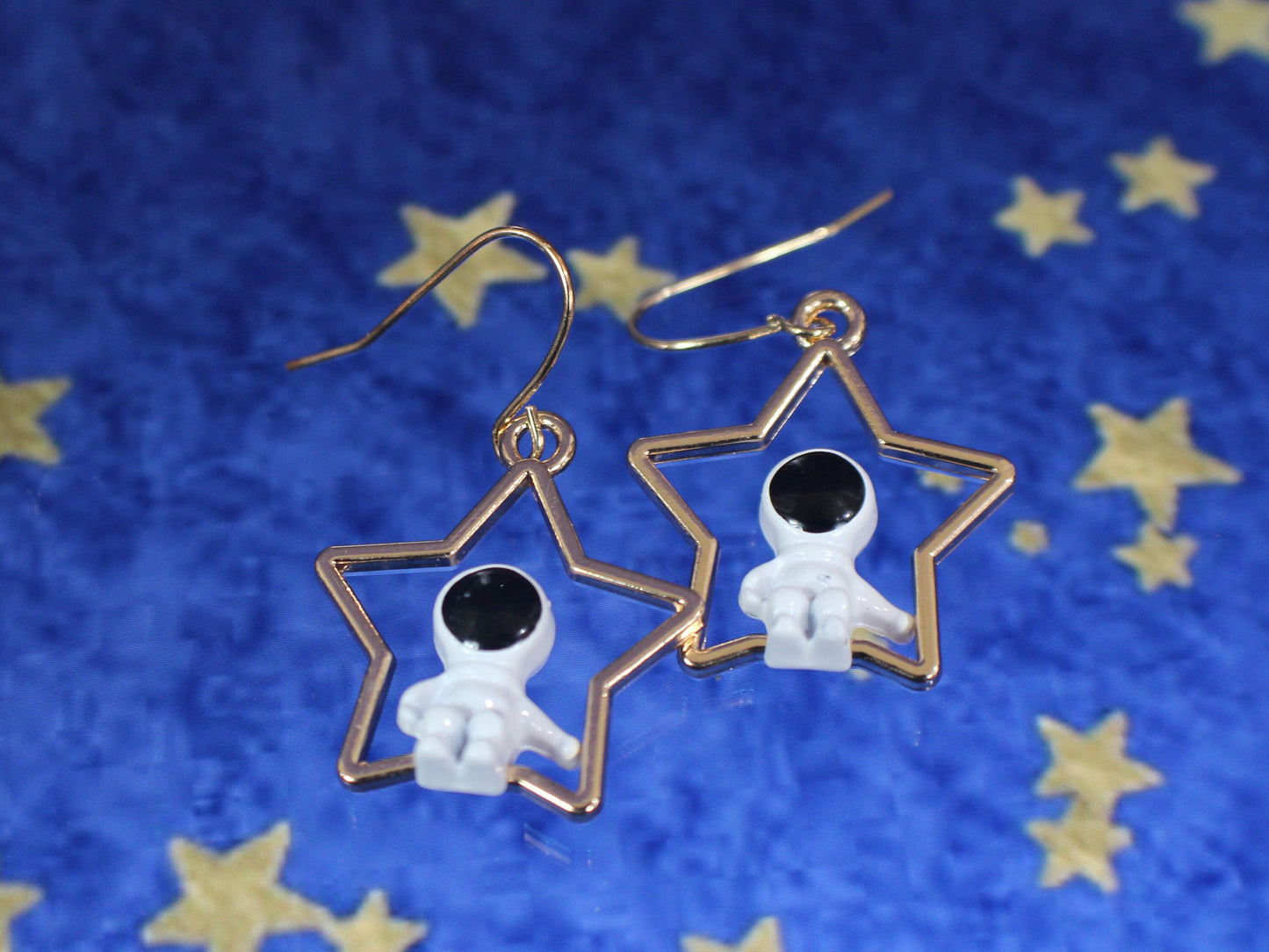 Astronaut Earrings, Star Earrings, Moon Earrings, Star and Moon Earrings, Space Earring, Space Lovers Gift, Spaceman Gift, Spaceman Earrings