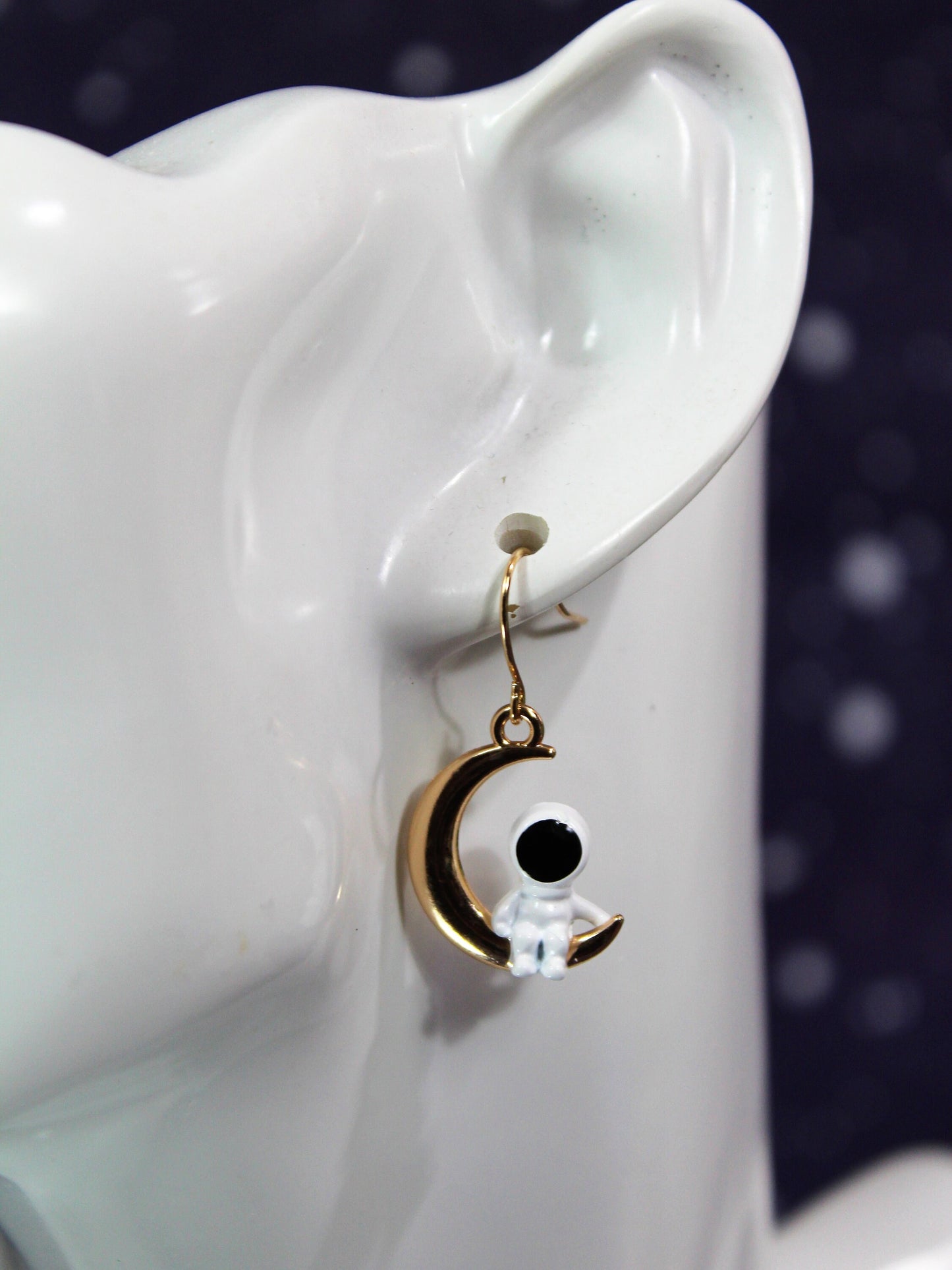 Astronaut Earrings, Star Earrings, Moon Earrings, Star and Moon Earrings, Space Earring, Space Lovers Gift, Spaceman Gift, Spaceman Earrings