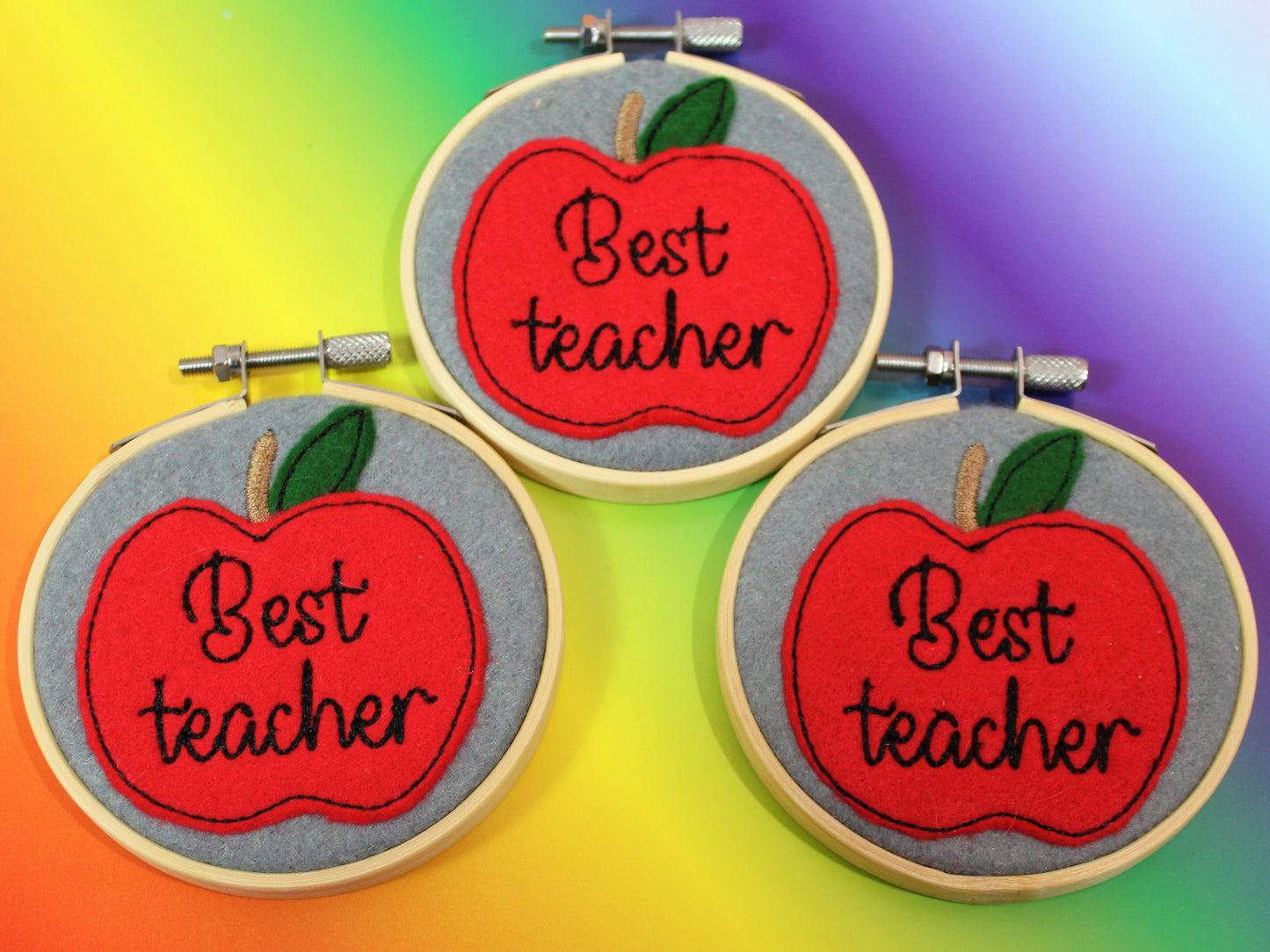 Teachers Gift, Best Teacher, Teachers Thank You Keepsake Hanging Plaque, Thank You Gift, Raw Edge Applique Gift, Teaching Assistant Gift