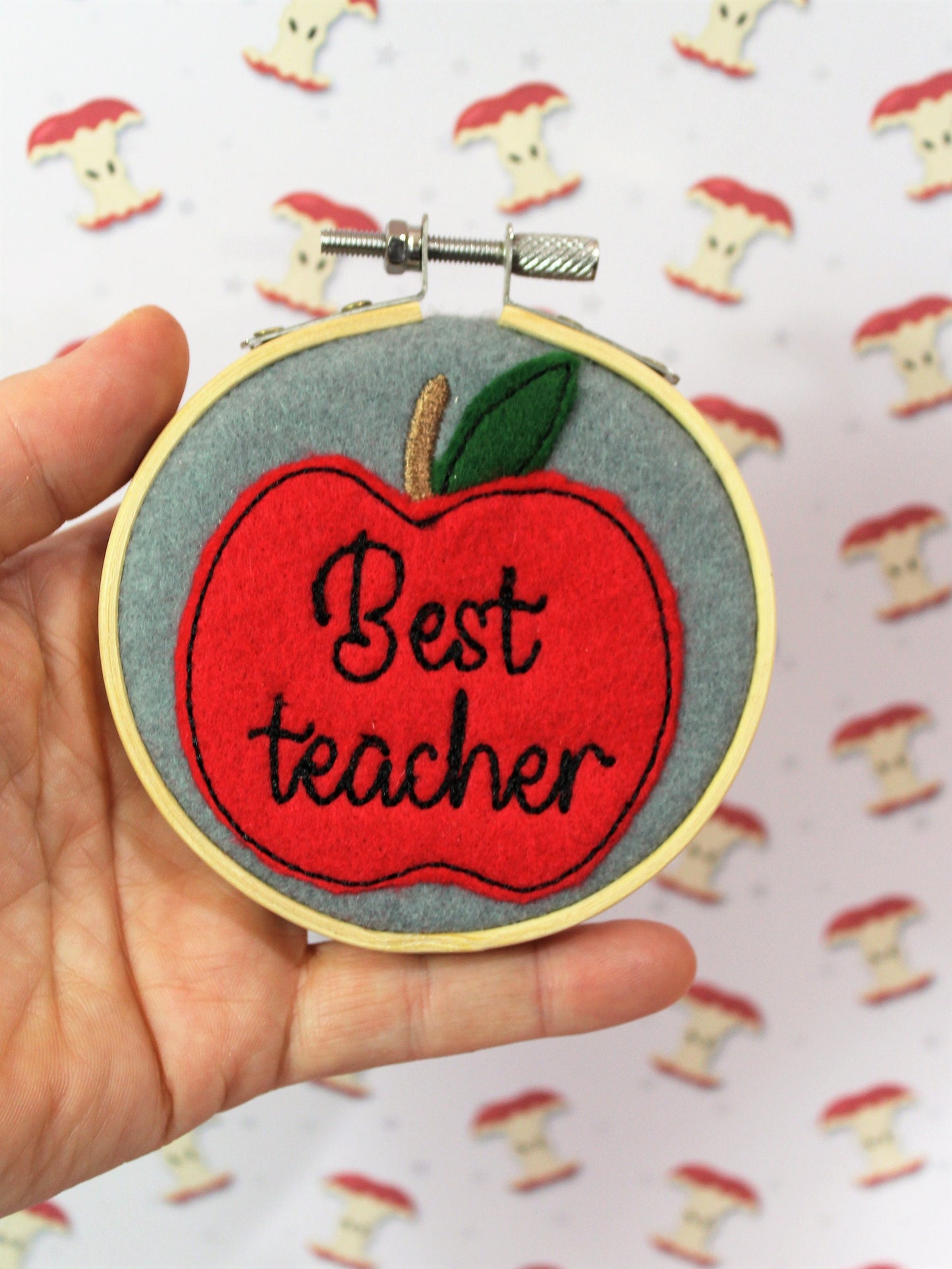 Teachers Gift, Best Teacher, Teachers Thank You Keepsake Hanging Plaque, Thank You Gift, Raw Edge Applique Gift, Teaching Assistant Gift