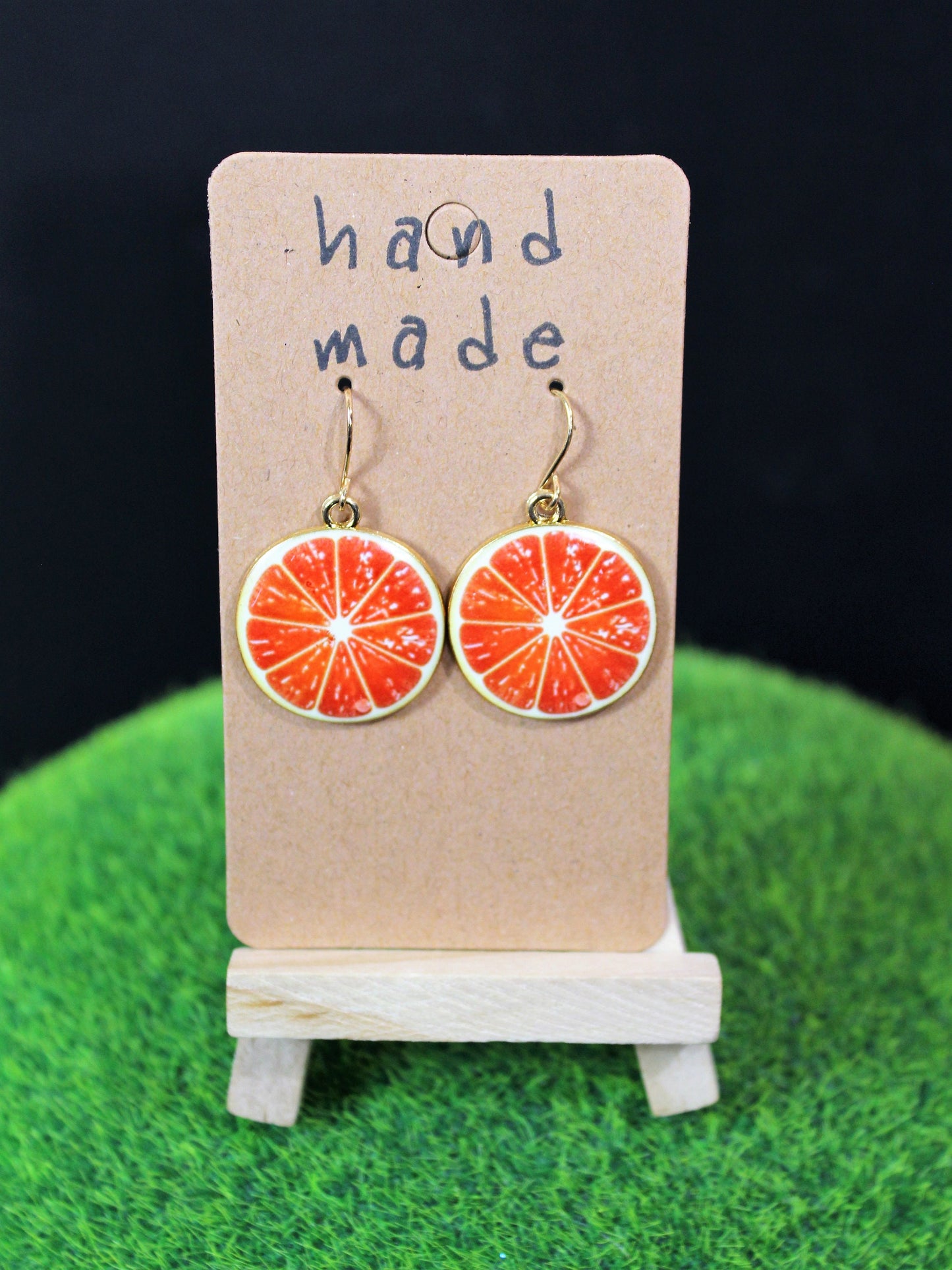 Strawberry Earrings, Kiwi Fruit Earrings, Watermelon Earrings, Cucumber Earrings, Orange Earrings, Enamel Fruit Gold Fixing Earrings