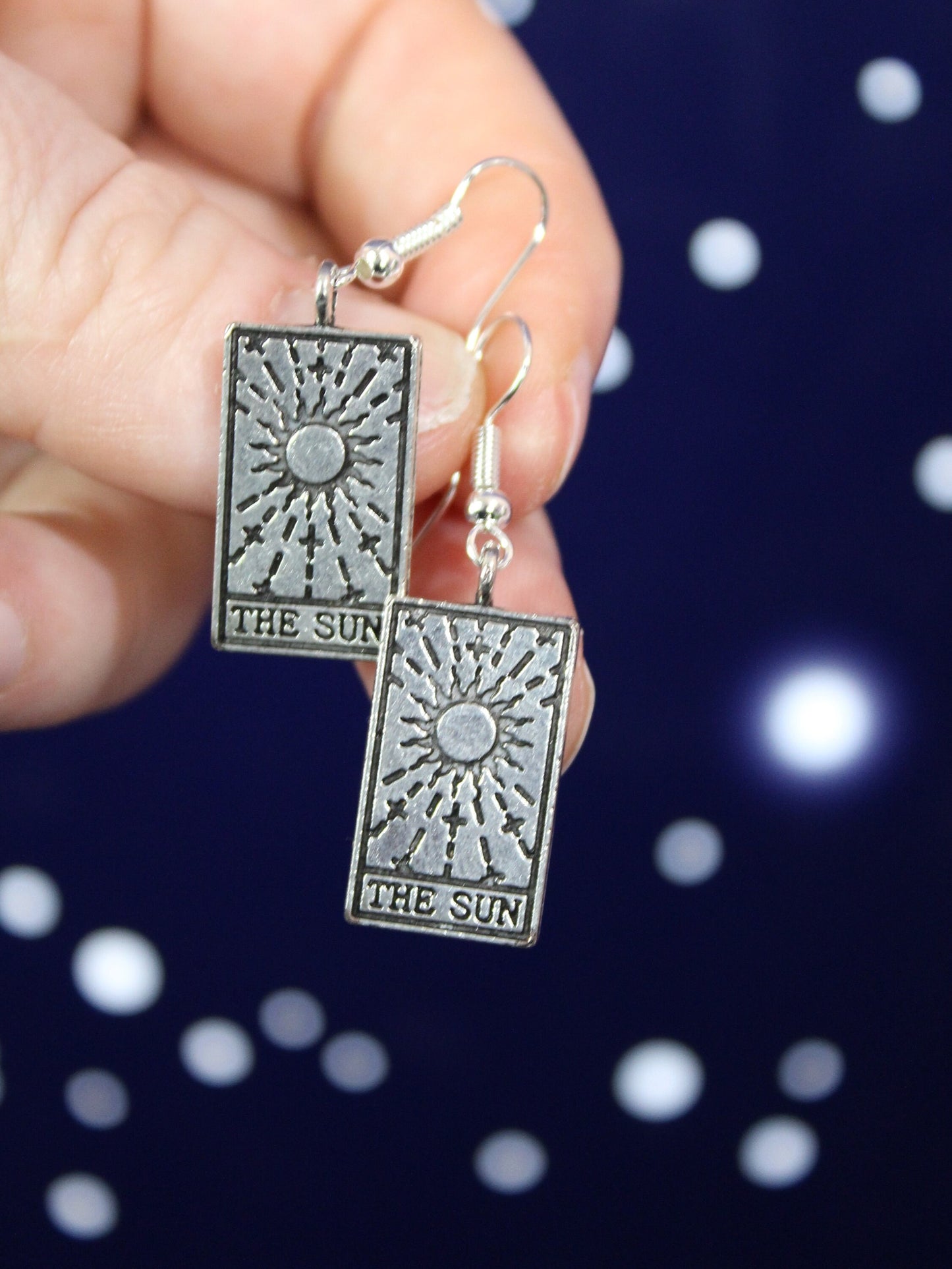 Tarot Earrings - The Sun, The Moon, Fortune, and The World,  Fortune Teller, Divination Earrings, Spiritual Gift, Witchcraft Jewellery