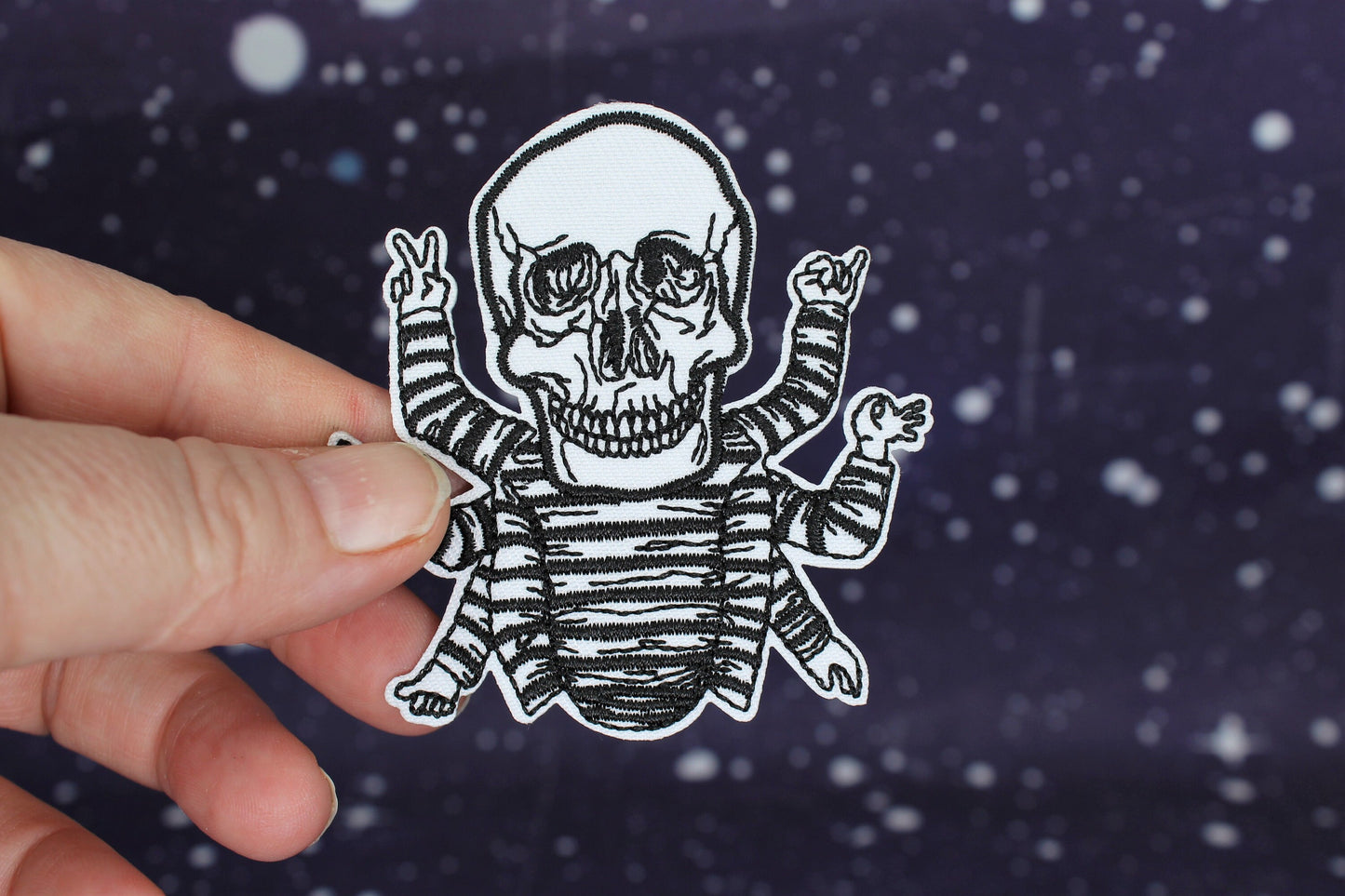 Punk Skeleton Iron on Patch, Punk Patch, Goth Patch, Clothing Patch, Iron On Patch, Sew on Patch, Beetlejuice, Horror Patch, Backpack Patch