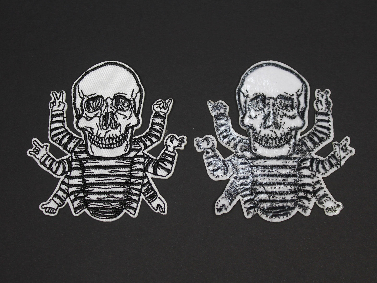 Punk Skeleton Iron on Patch, Punk Patch, Goth Patch, Clothing Patch, Iron On Patch, Sew on Patch, Beetlejuice, Horror Patch, Backpack Patch