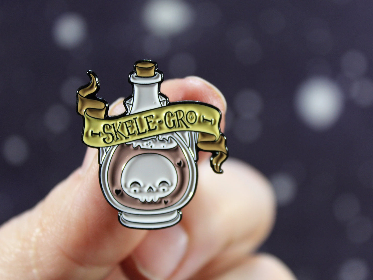 Magic Potion Bottle Pin, Skele Gro Pin Badge, Paediatrician Gift, Witchcraft Pin, Wizard Pin, Enamel Pin, Potion Pin, Lapel Pin