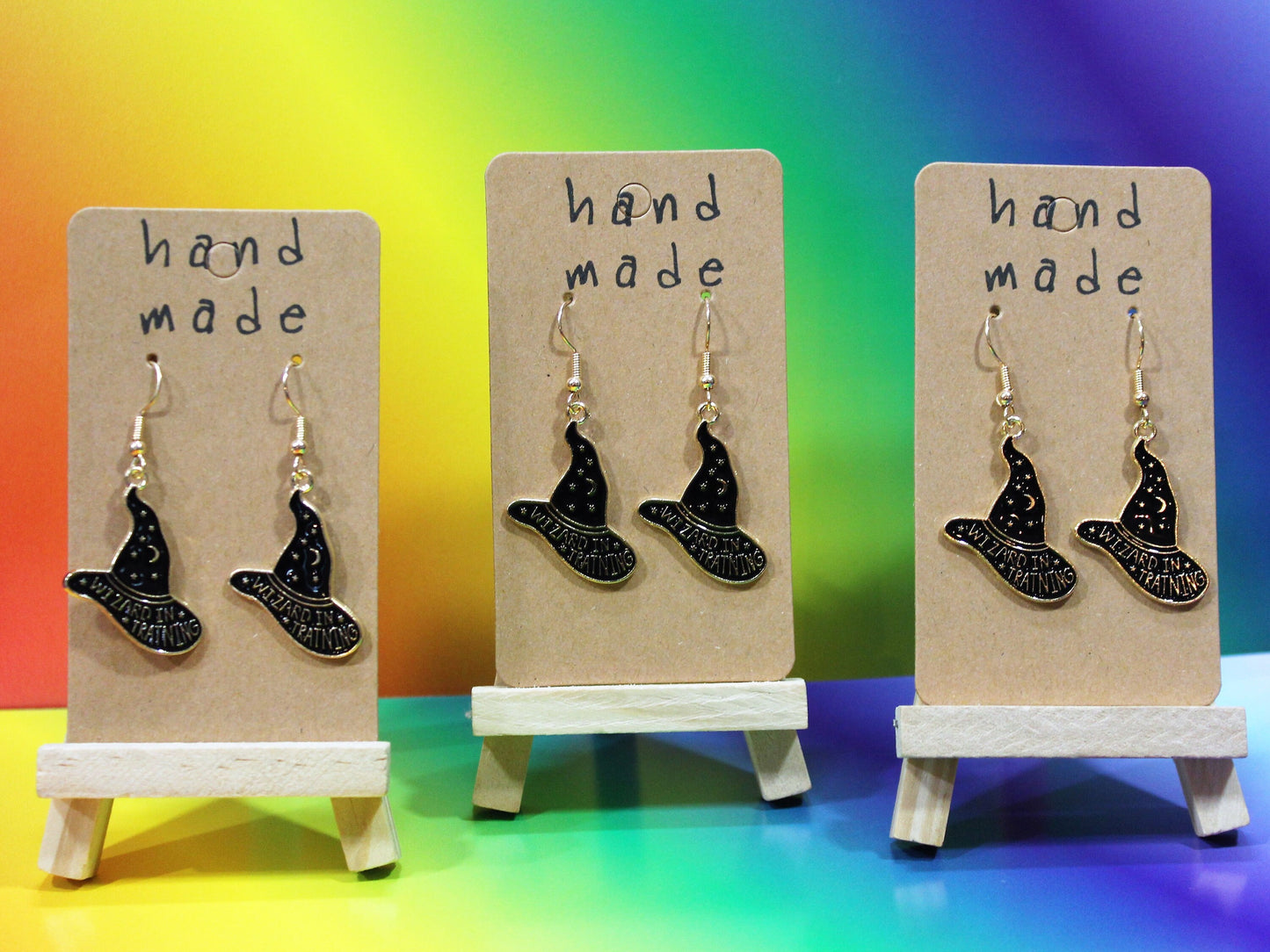 Wizard In Training Earrings, Witch In Training Earrings, Witches Hat Earrings, Wizard Hat Earrings, Witchy Earrings, Gothic Earrings, Spooky