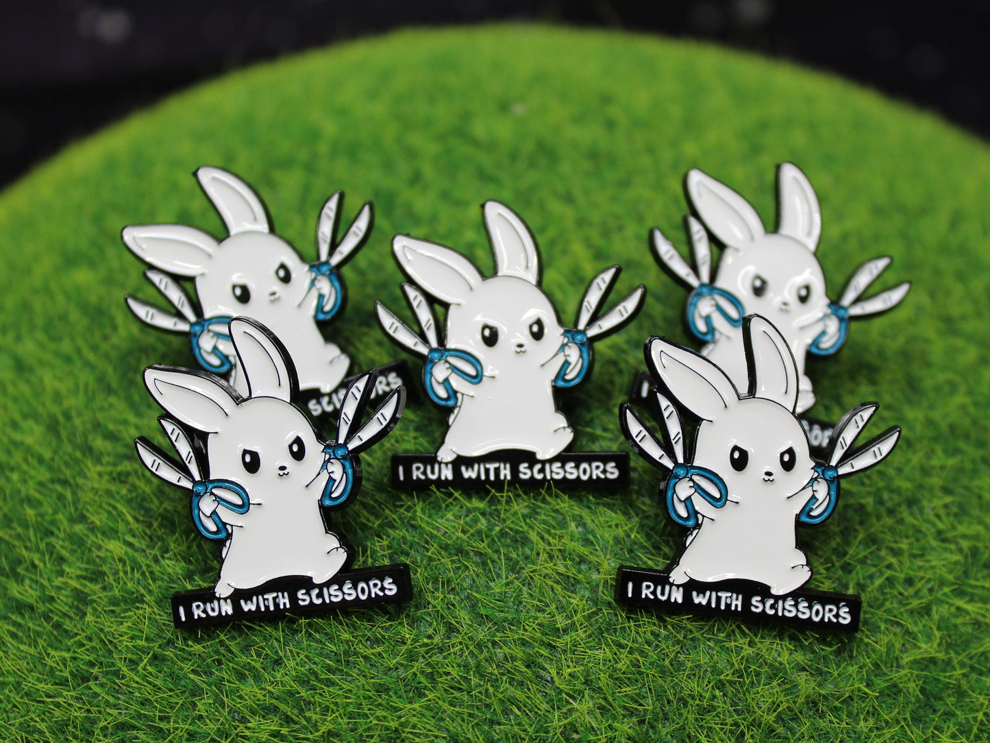 Run with Scissors Pin Badge, Playful and Unique Decoration, Quirky Lapel Pin, Seamstress Gift, Teachers Gift, sewing Gift