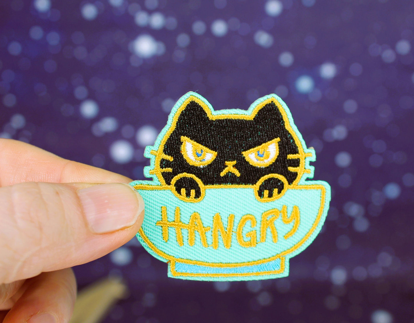 Hangry Cat Patch, Cat Patch, Embroidery Patch, Sew on Patch, Kawaii Iron on Patch, Cat Patches, Cat Lovers, Crazy Cat Lady, Clothing Patch