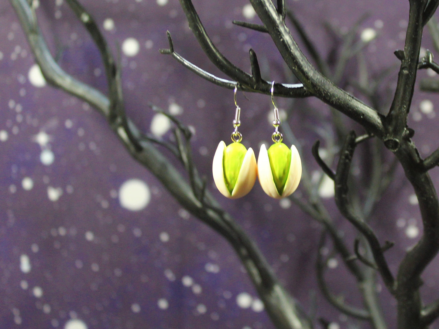 Pistachio Nut Earrings, Nut Earrings, Nut Lovers Gift, Kawaii Food Earrings, Nut Gift, Food Lovers Gift, End of Term Gift, Festival Earrings