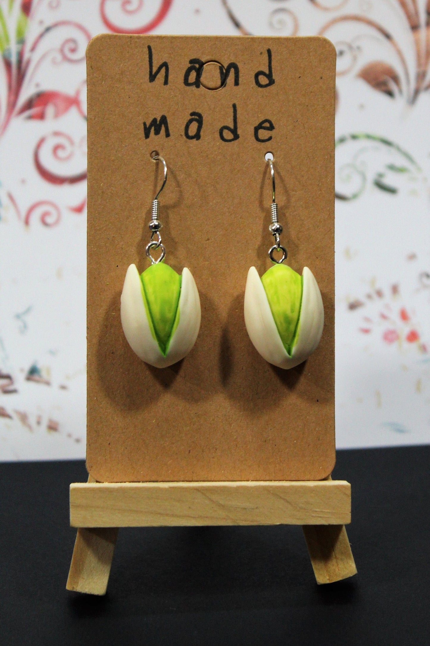 Pistachio Nut Earrings, Nut Earrings, Nut Lovers Gift, Kawaii Food Earrings, Nut Gift, Food Lovers Gift, End of Term Gift, Festival Earrings