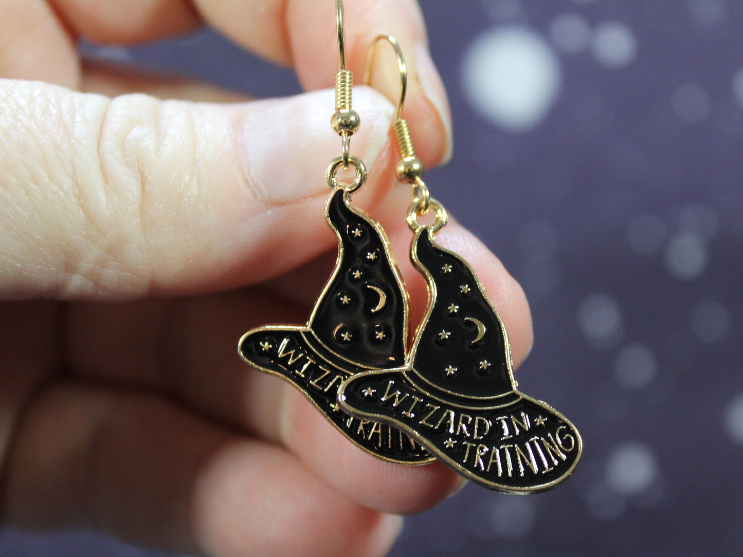 Wizard In Training Earrings, Witch In Training Earrings, Witches Hat Earrings, Wizard Hat Earrings, Witchy Earrings, Gothic Earrings, Spooky