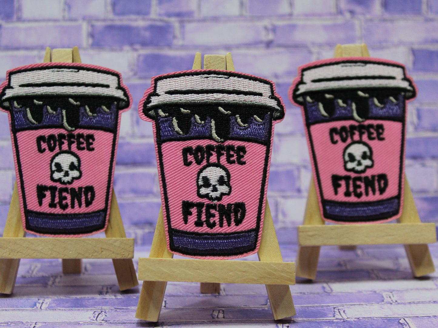 Coffee Fiend Patch, Coffee Lovers Patch, Sew on Patch, Iron on Patch, Punk Patch, Mocha Latte, Teachers Gift, Journal Patch