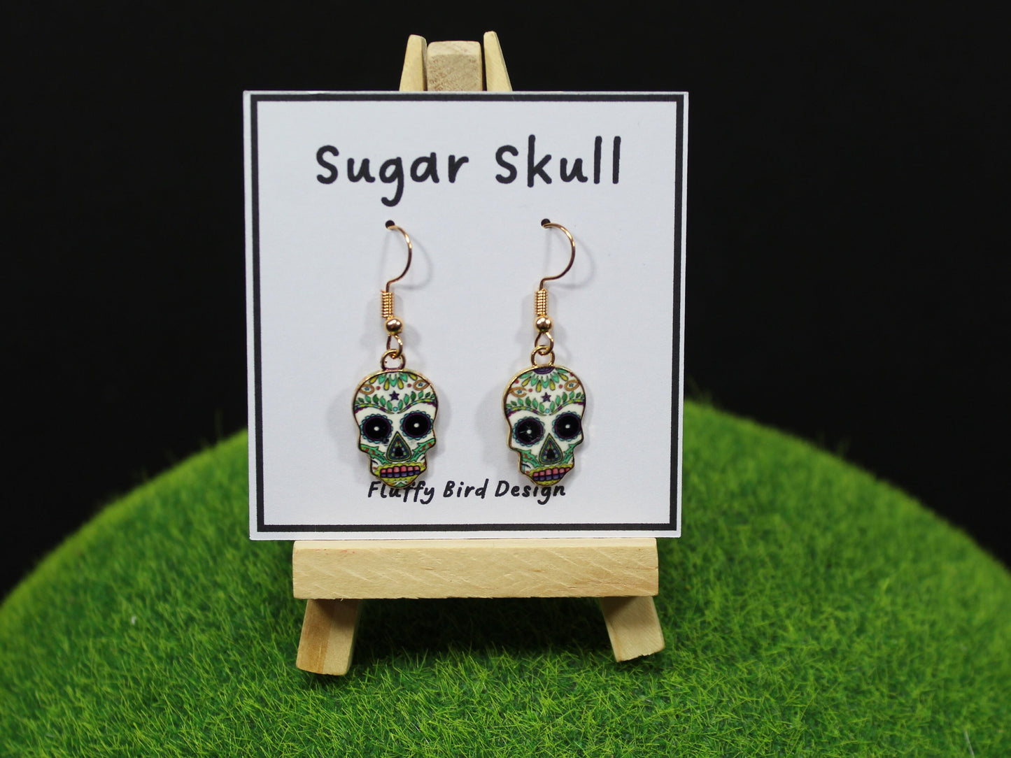 Sugar Skull Earrings, Colorful Sugar Skull Earrings, Day of the Dead Earrings, Dia de los Muertos Jewellery, Festival Earrings