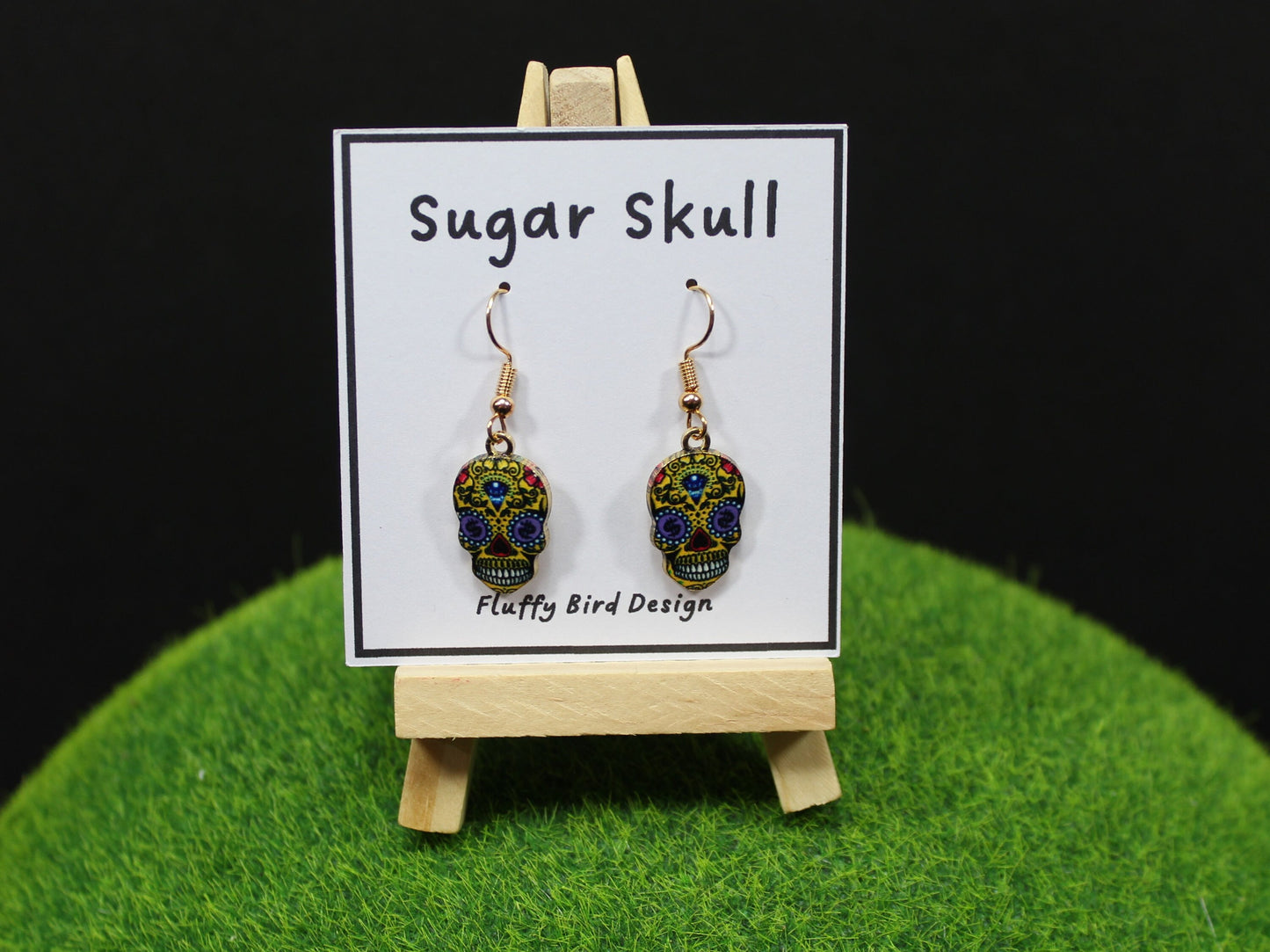 Sugar Skull Earrings, Colorful Sugar Skull Earrings, Day of the Dead Earrings, Dia de los Muertos Jewellery, Festival Earrings