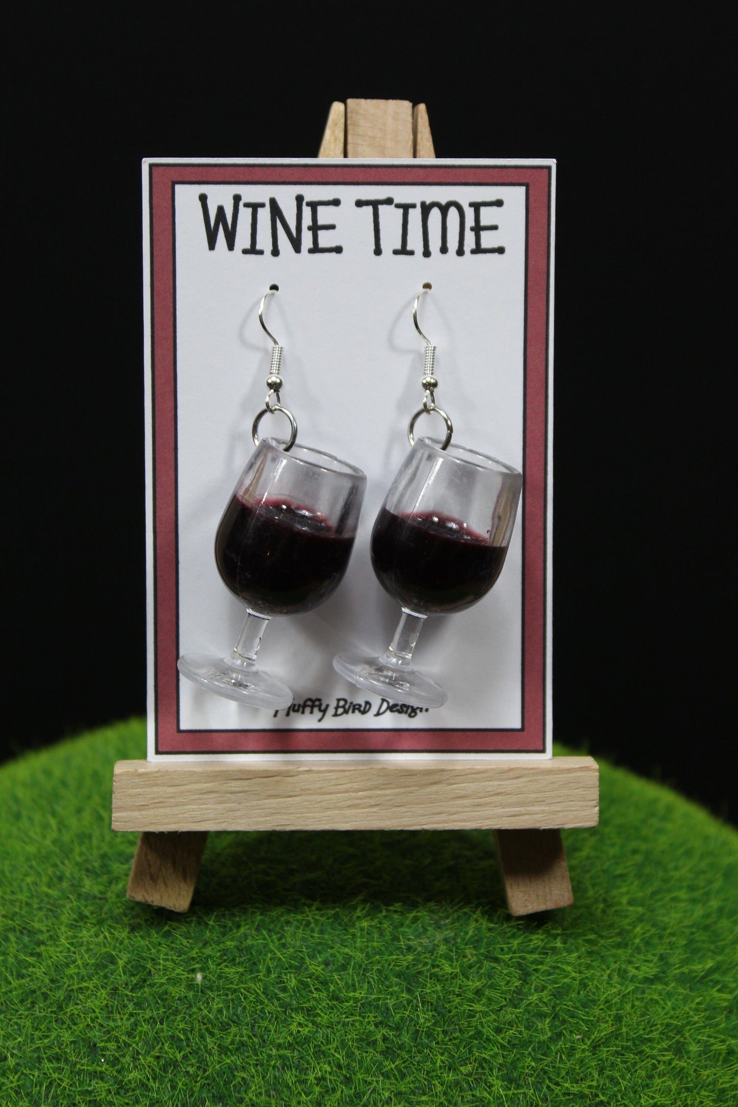 Wine Glass Earrings, Stemless Wine Glass Earrings, Wine Tasting Gift, Alcohol Earrings, Wine Earrings, Wine Lovers Gift, Red Wine