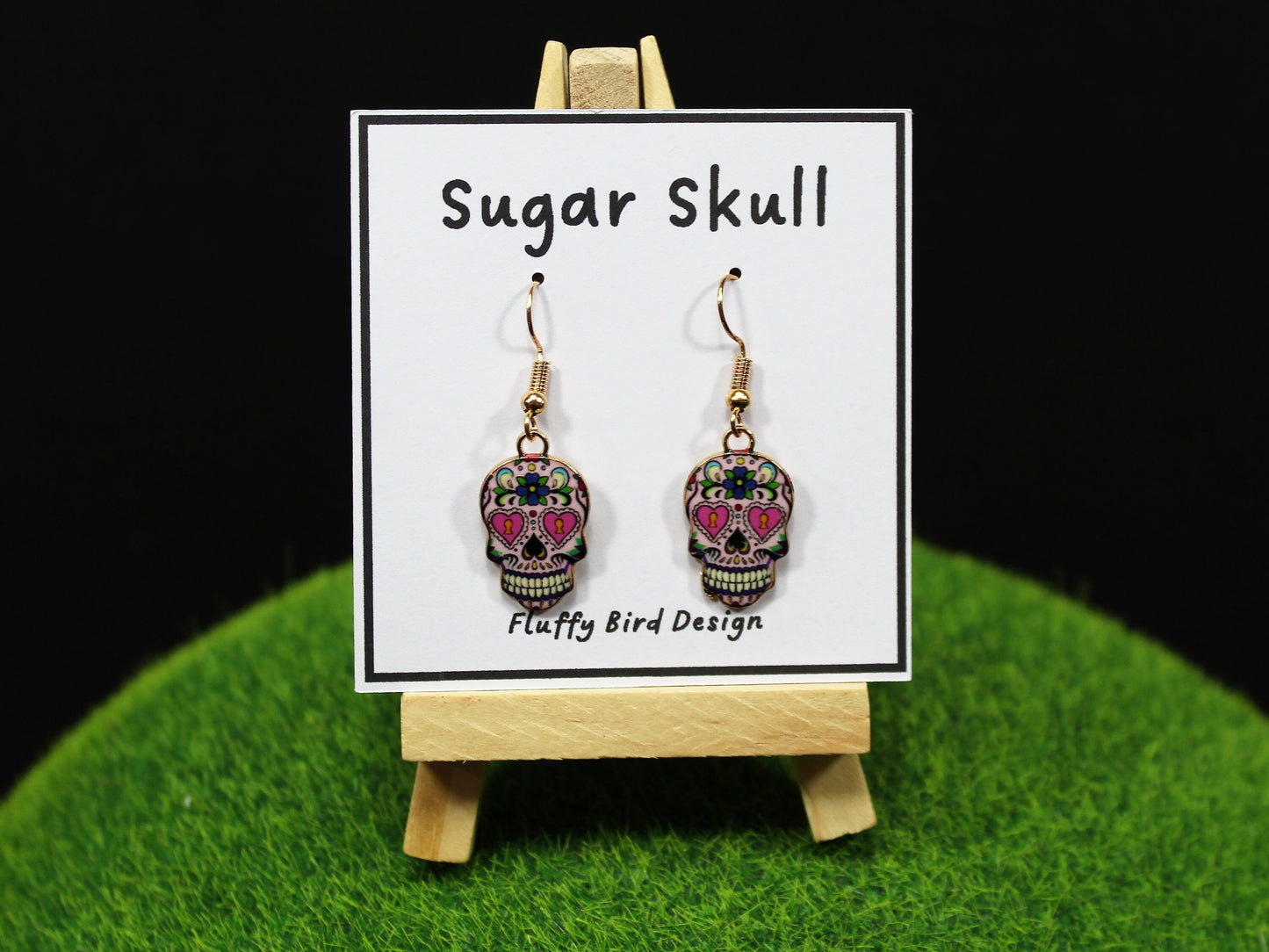 Sugar Skull Earrings, Colorful Sugar Skull Earrings, Day of the Dead Earrings, Dia de los Muertos Jewellery, Festival Earrings