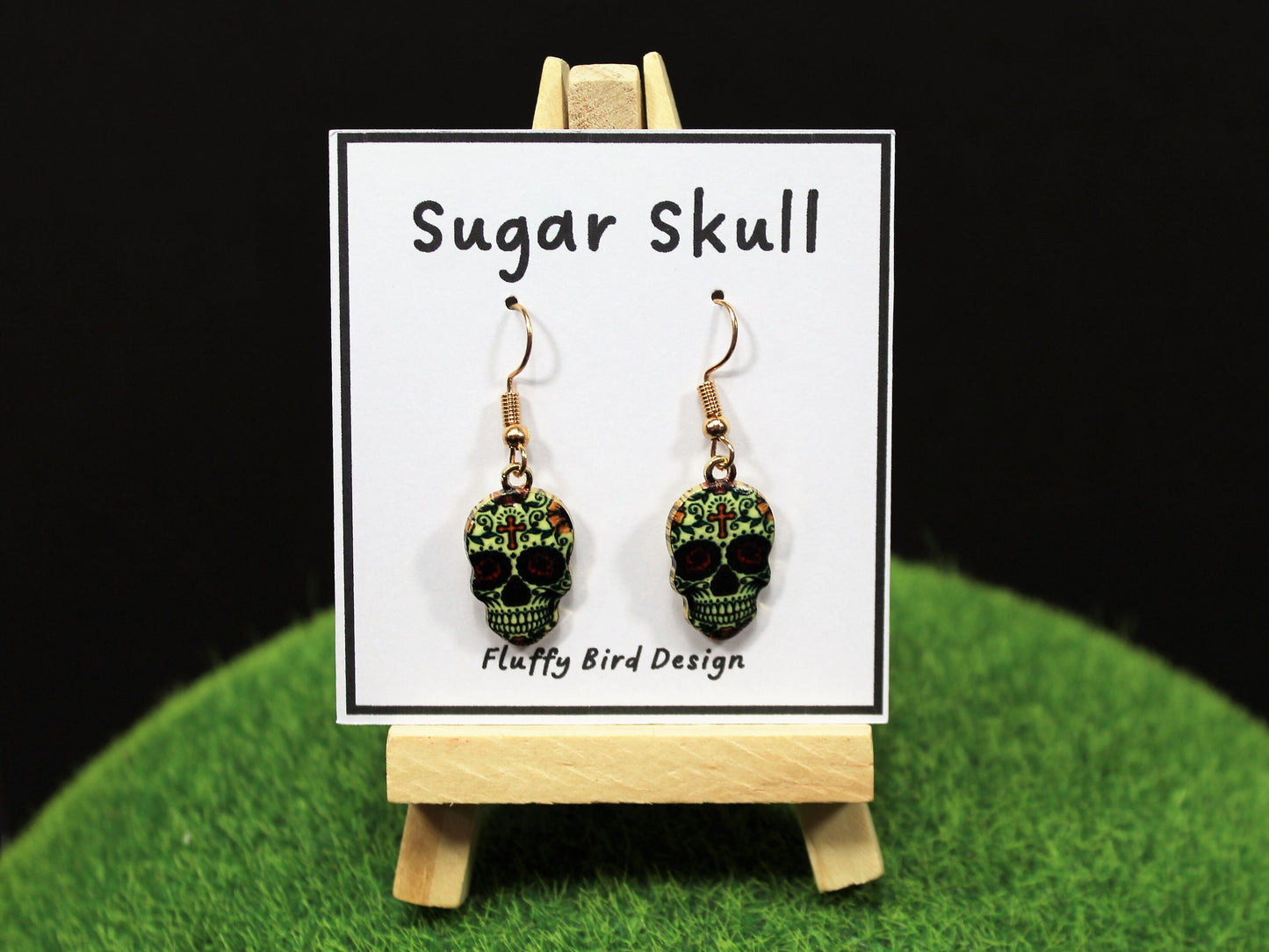 Sugar Skull Earrings, Colorful Sugar Skull Earrings, Day of the Dead Earrings, Dia de los Muertos Jewellery, Festival Earrings